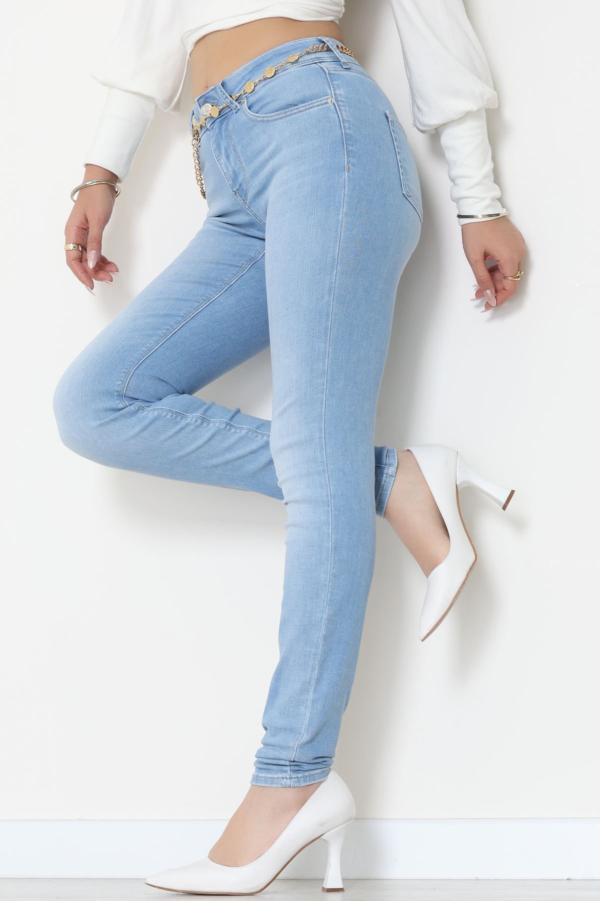 Dar Paça Kot Pantolon Buzmavi - 19724.1904.