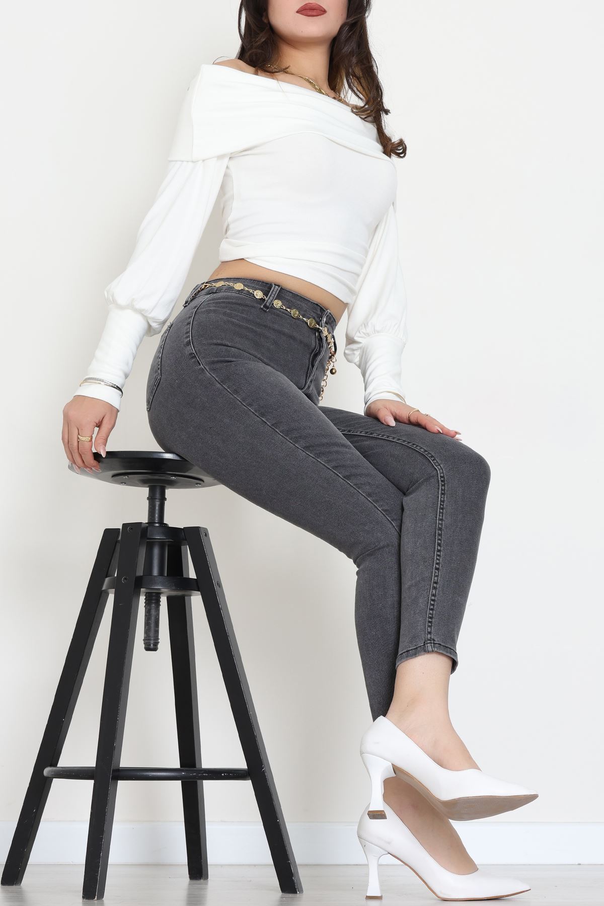 Dar Paça Kot Pantolon Füme - 31821.1904.