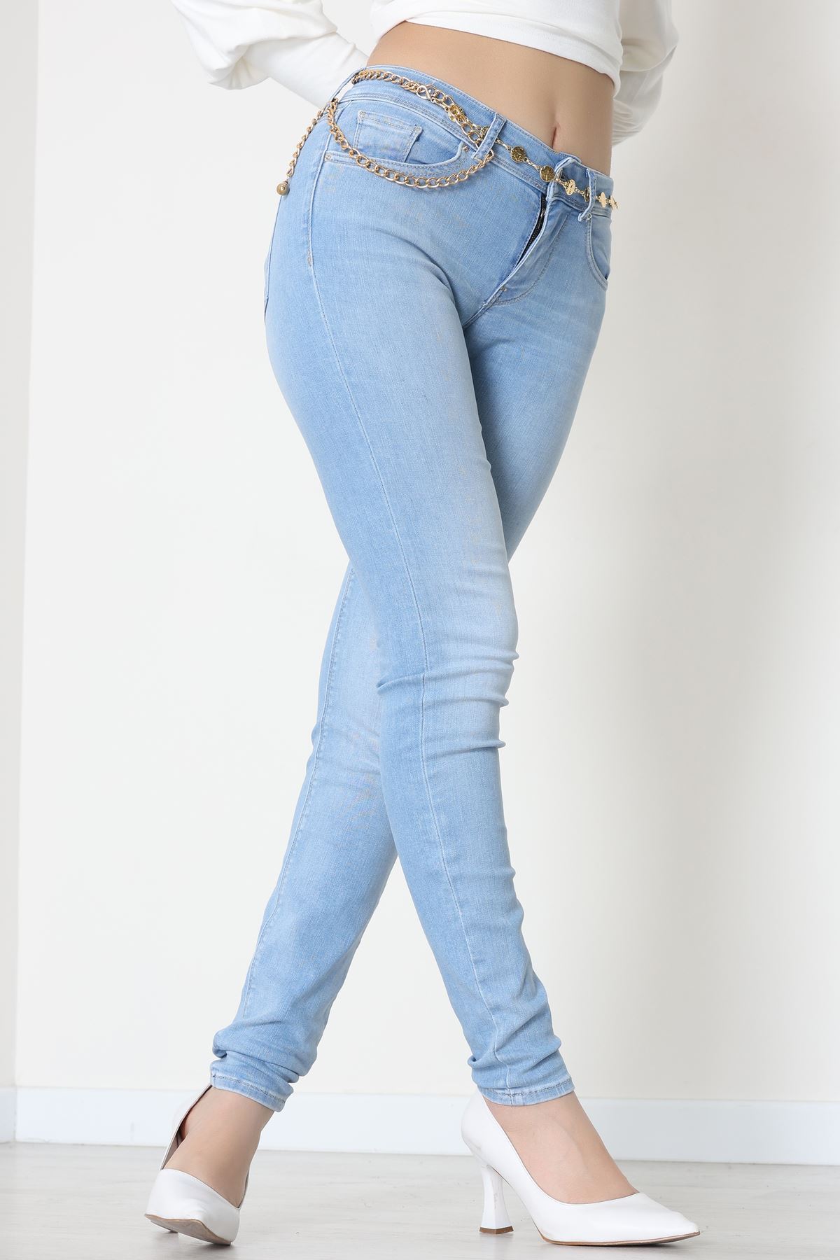 Dar Paça Kot Pantolon Buzmavi - 19724.1904.