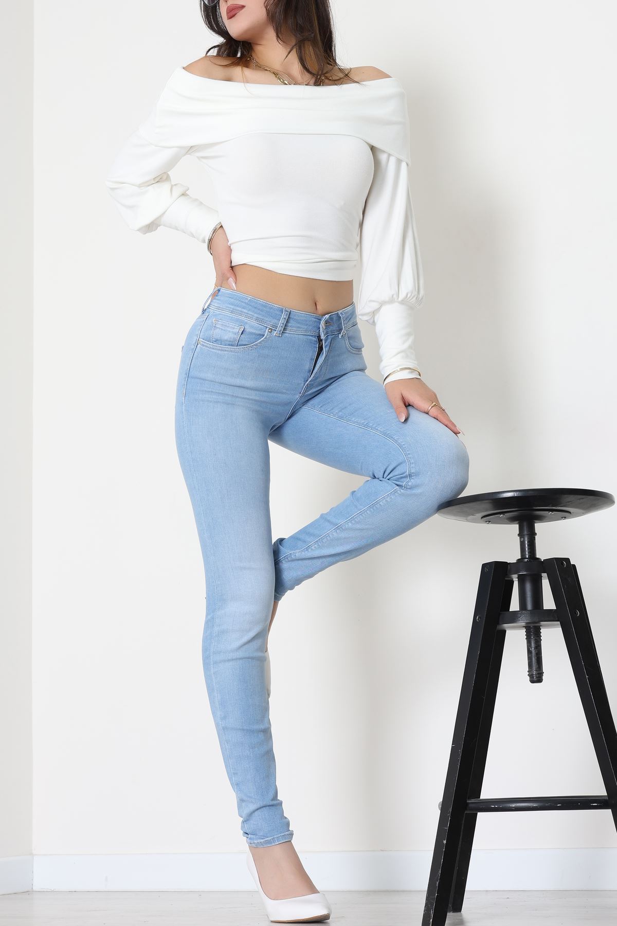 Dar Paça Kot Pantolon Buzmavi - 19724.1904.