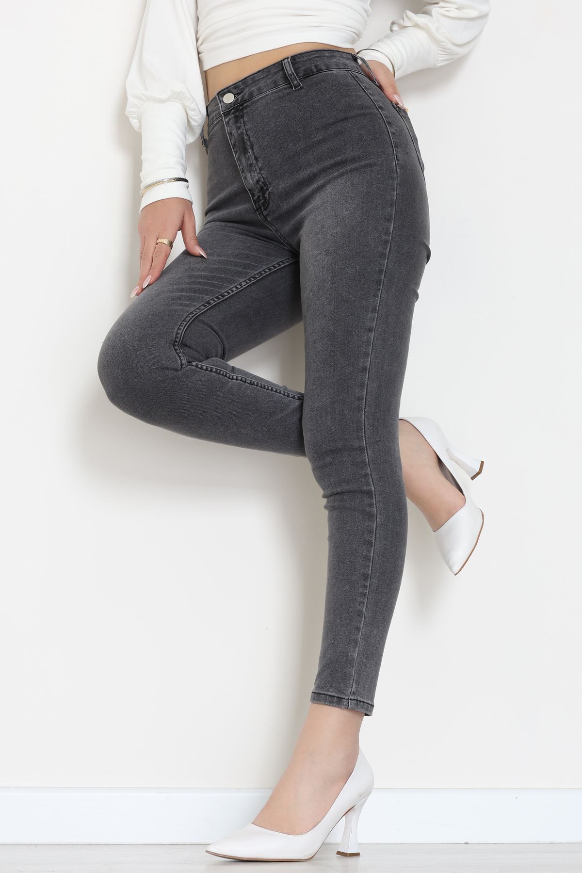 Dar Paça Kot Pantolon Füme - 31821.1904.