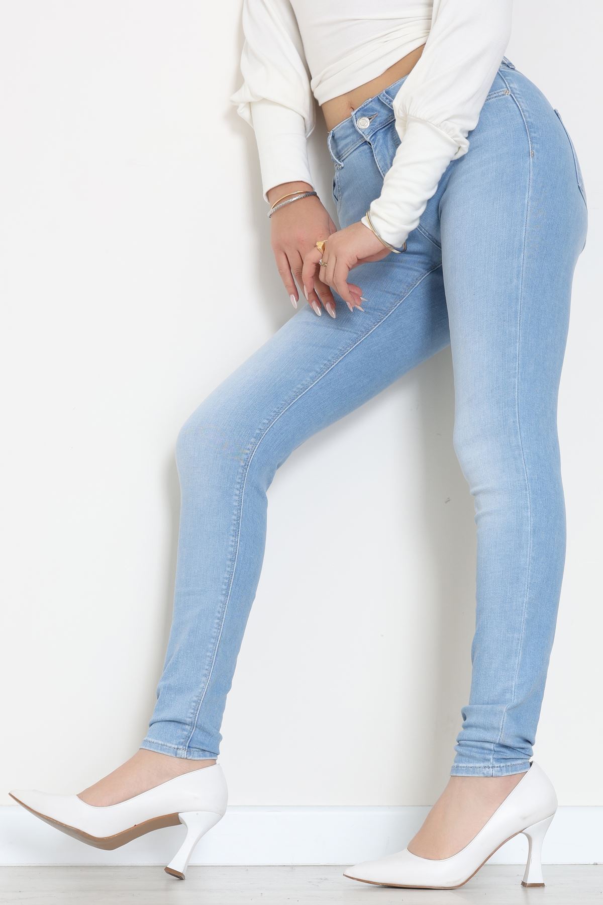 Dar Paça Kot Pantolon Buzmavi - 19724.1904.