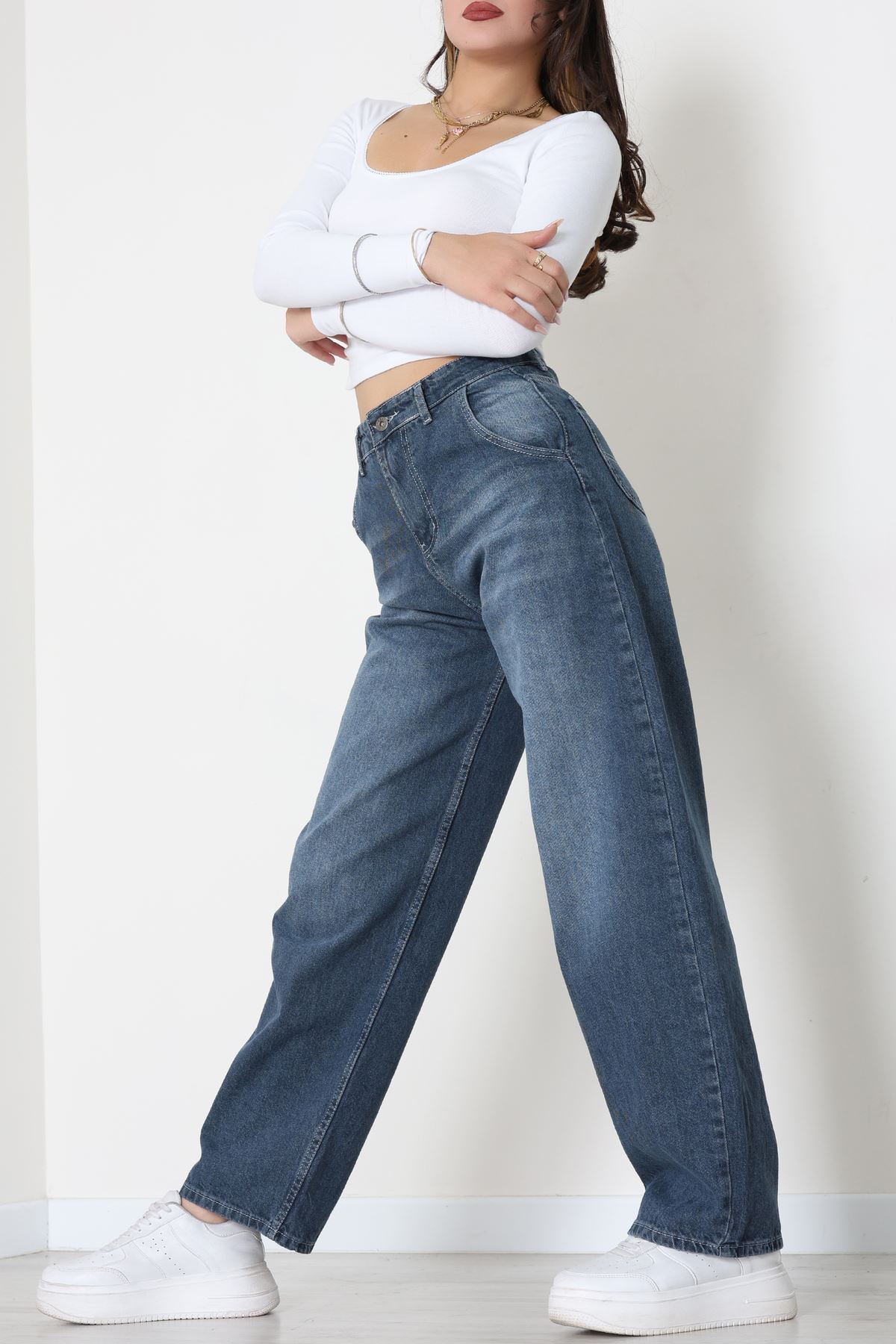 Baggy Kot Pantolon Mavi - 31586.1566.