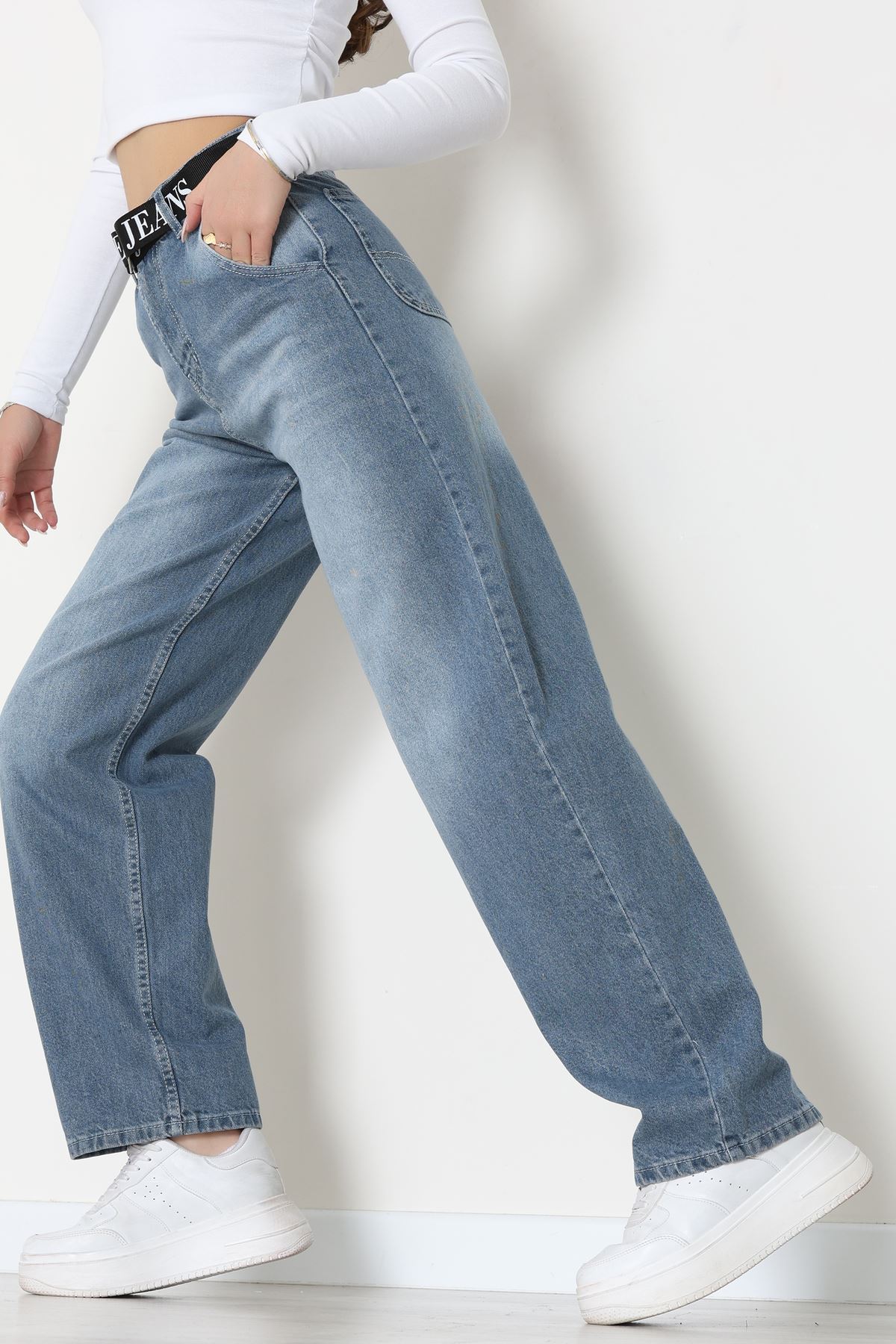 Baggy Kot Pantolon Açıkmavi - 31586.1566.