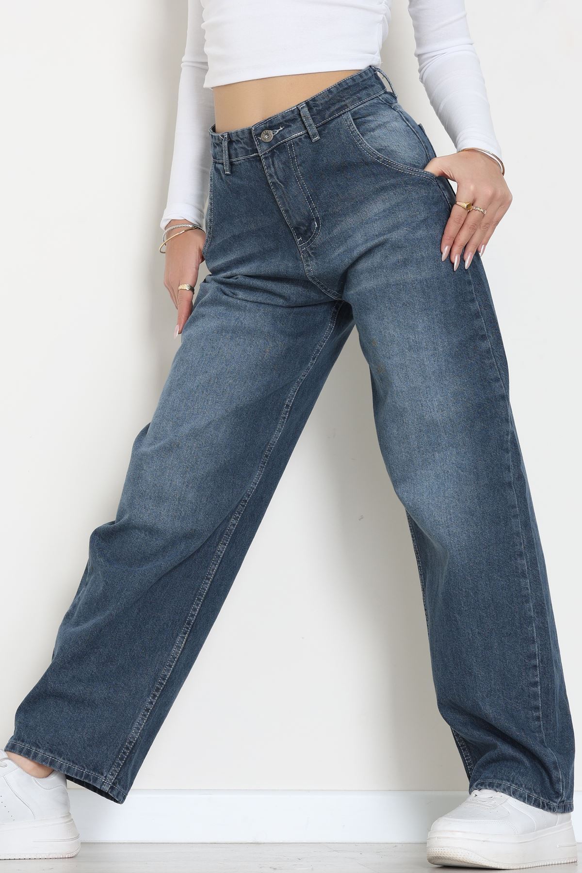 Baggy Kot Pantolon Mavi - 31586.1566.