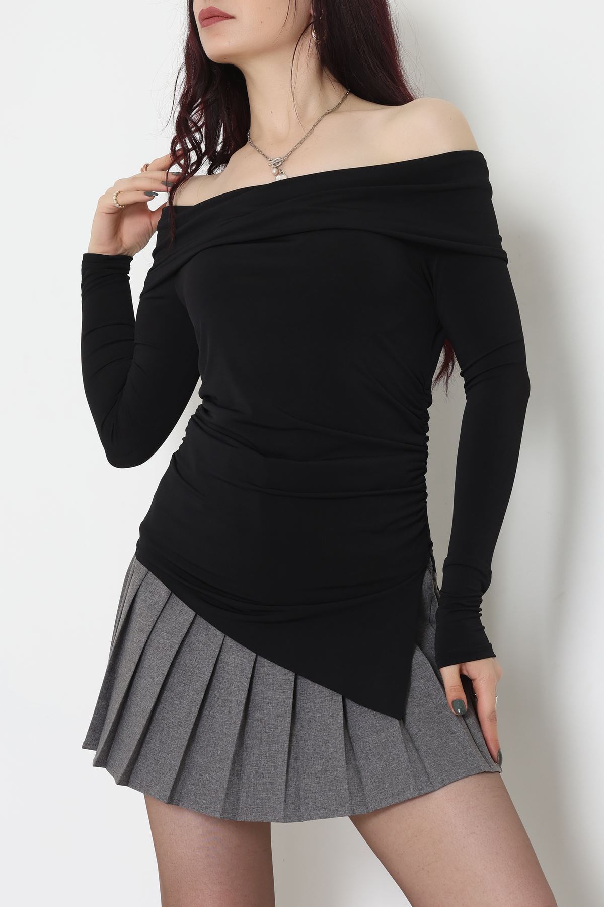 Sandy Madonna Yaka Bluz Siyah - 42804.1949.