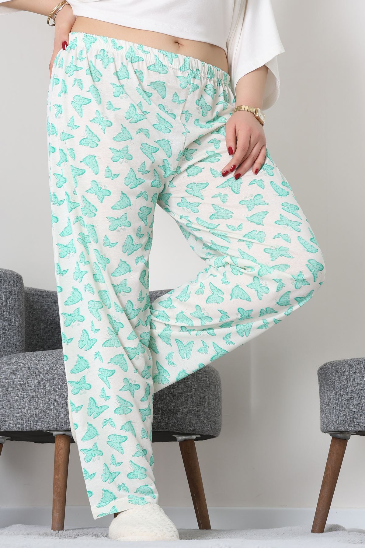 Büyük Beden Süprem Pijama Altı Yeşil - 55011.1567.