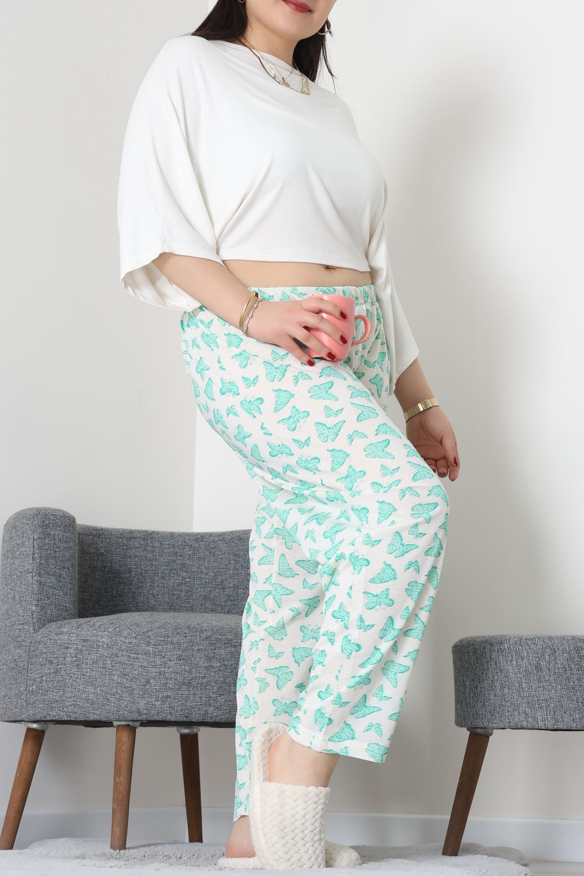 Büyük Beden Süprem Pijama Altı Yeşil - 55011.1567.