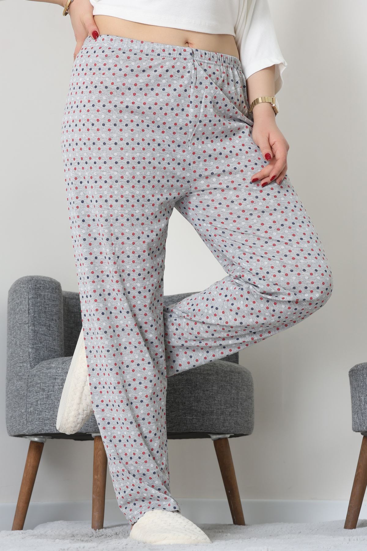 Büyük Beden Süprem Pijama Altı Gri - 55011.1567.