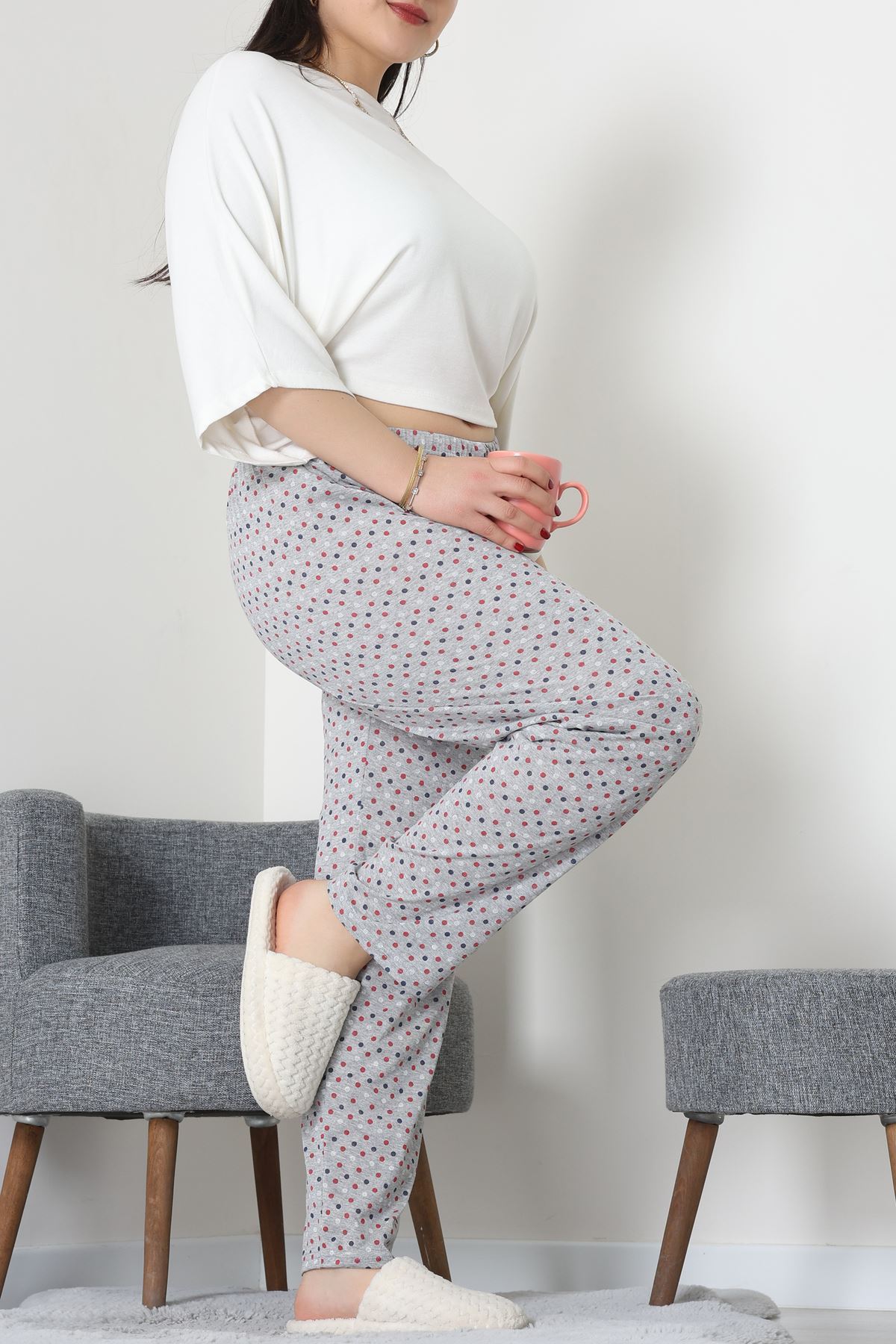 Büyük Beden Süprem Pijama Altı Gri - 55011.1567.