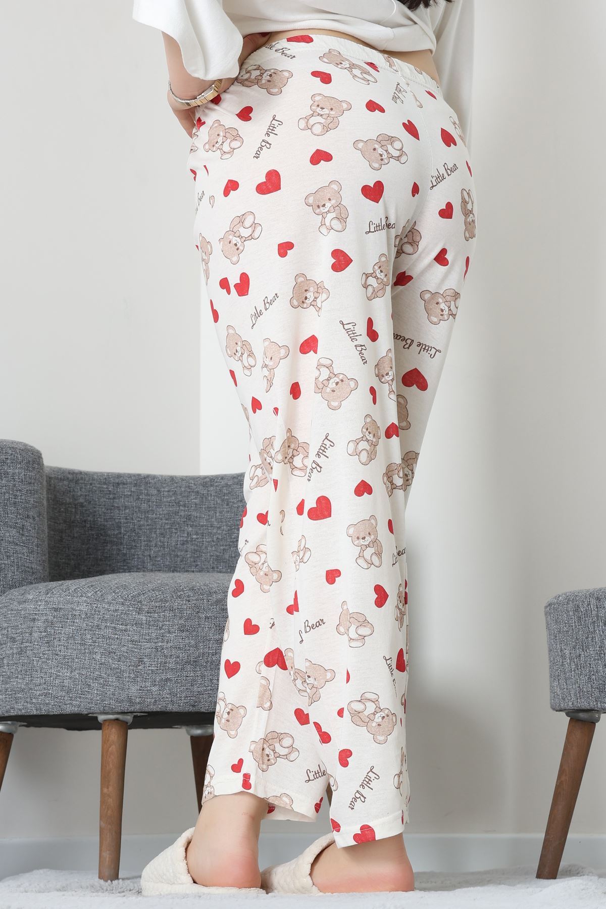 Büyük Beden Süprem Pijama Altı Krem - 55011.1567.