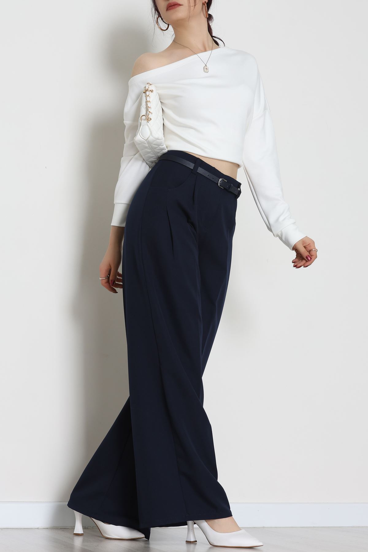 Cepten Pileli Palazzo Pantolon Koyulaci - 90113.1397.