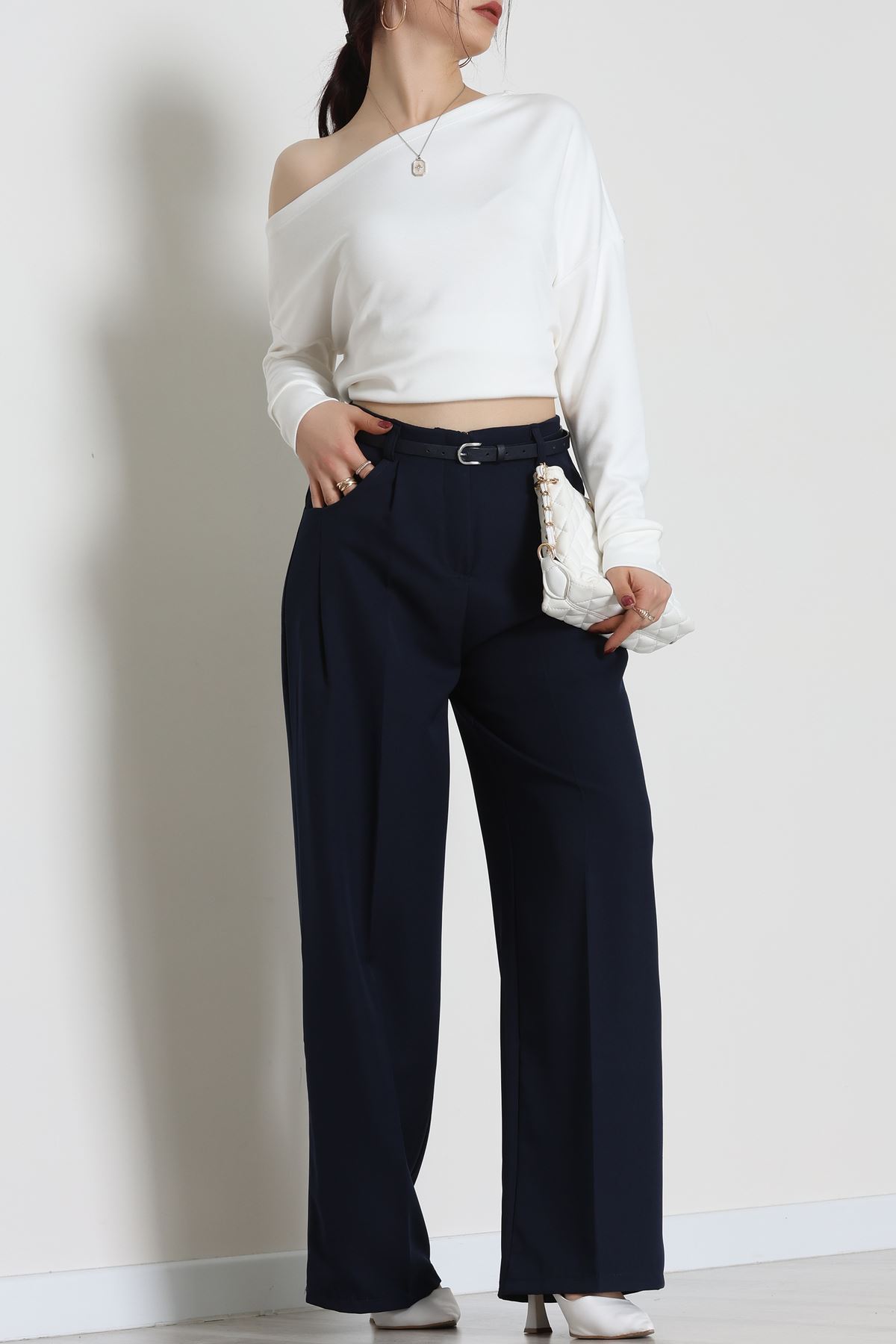 Cepten Pileli Palazzo Pantolon Koyulaci - 90113.1397.