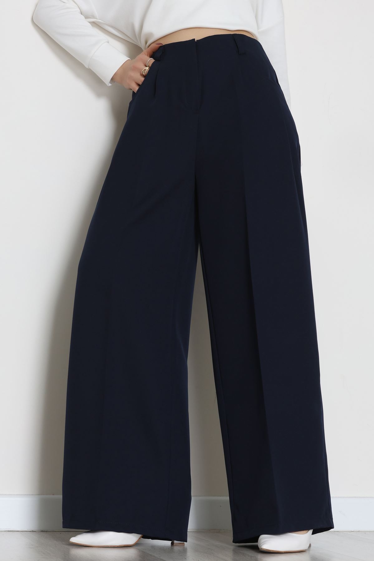 Cepten Pileli Palazzo Pantolon Koyulaci - 90113.1397.