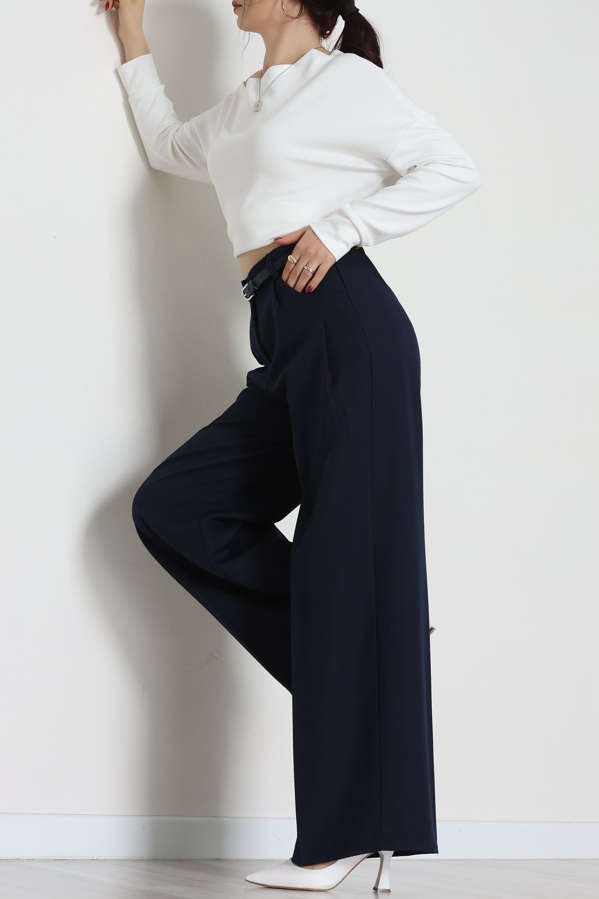 Cepten Pileli Palazzo Pantolon Koyulaci - 90113.1397.