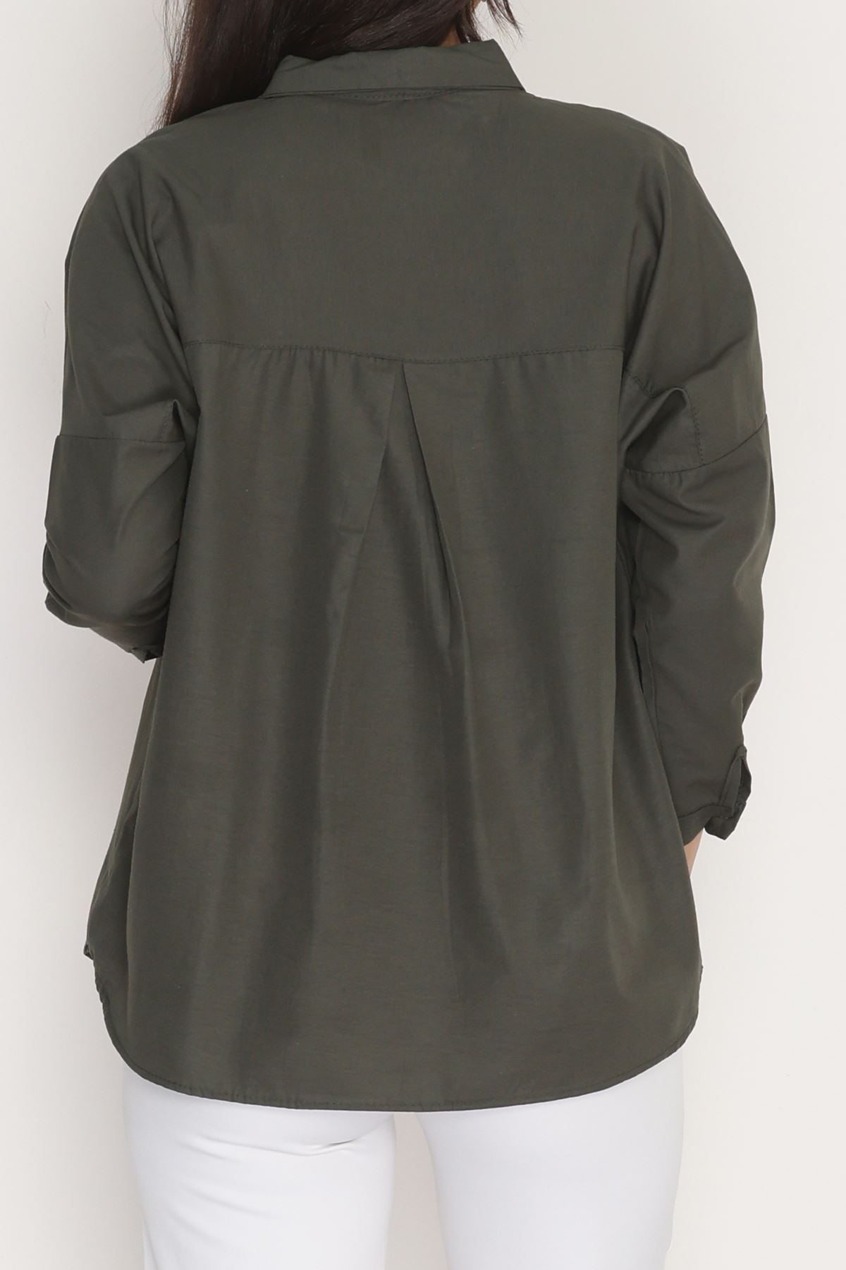 Terikoton Oversize Gömlek Haki - 30840.1949.