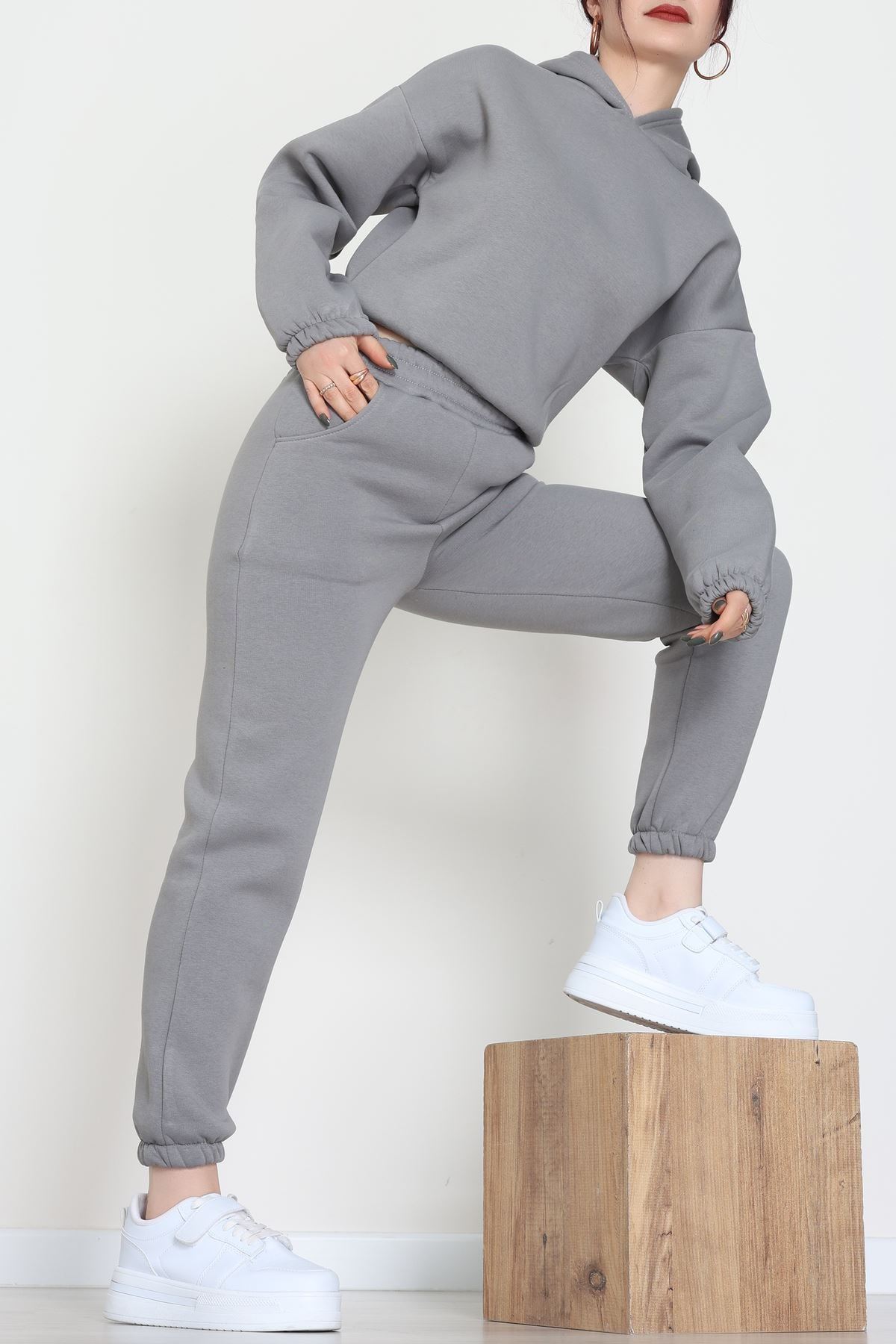 3 İplik Şardonlu Eşofman Takımı Antrasit - 52049.1878.