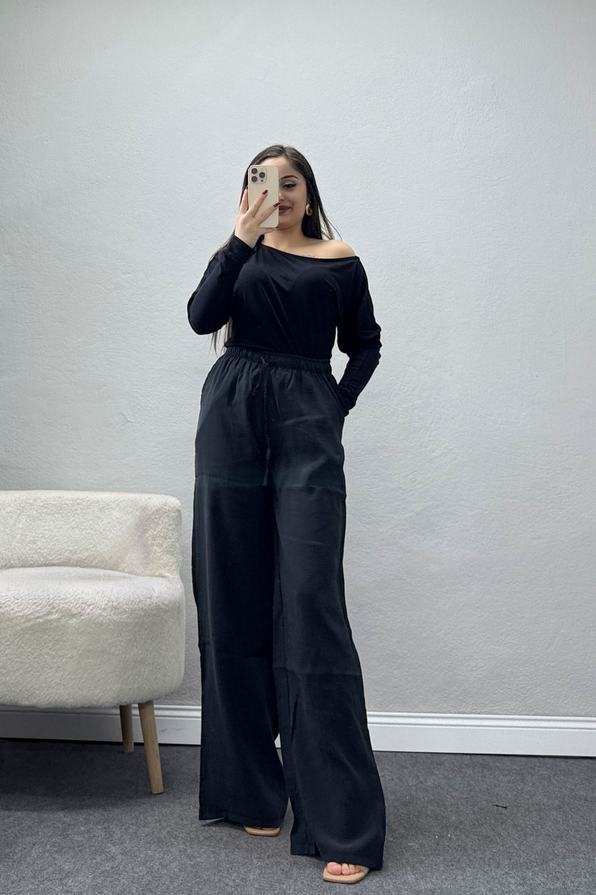 Soft Touch Dokuma Modal Pantolon Siyah - 30810.1837.