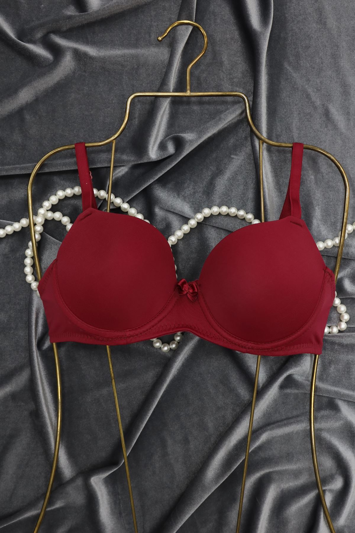 Sütyen Mikro Tek Dolu Kulaklı Bordo - 2511.1783.