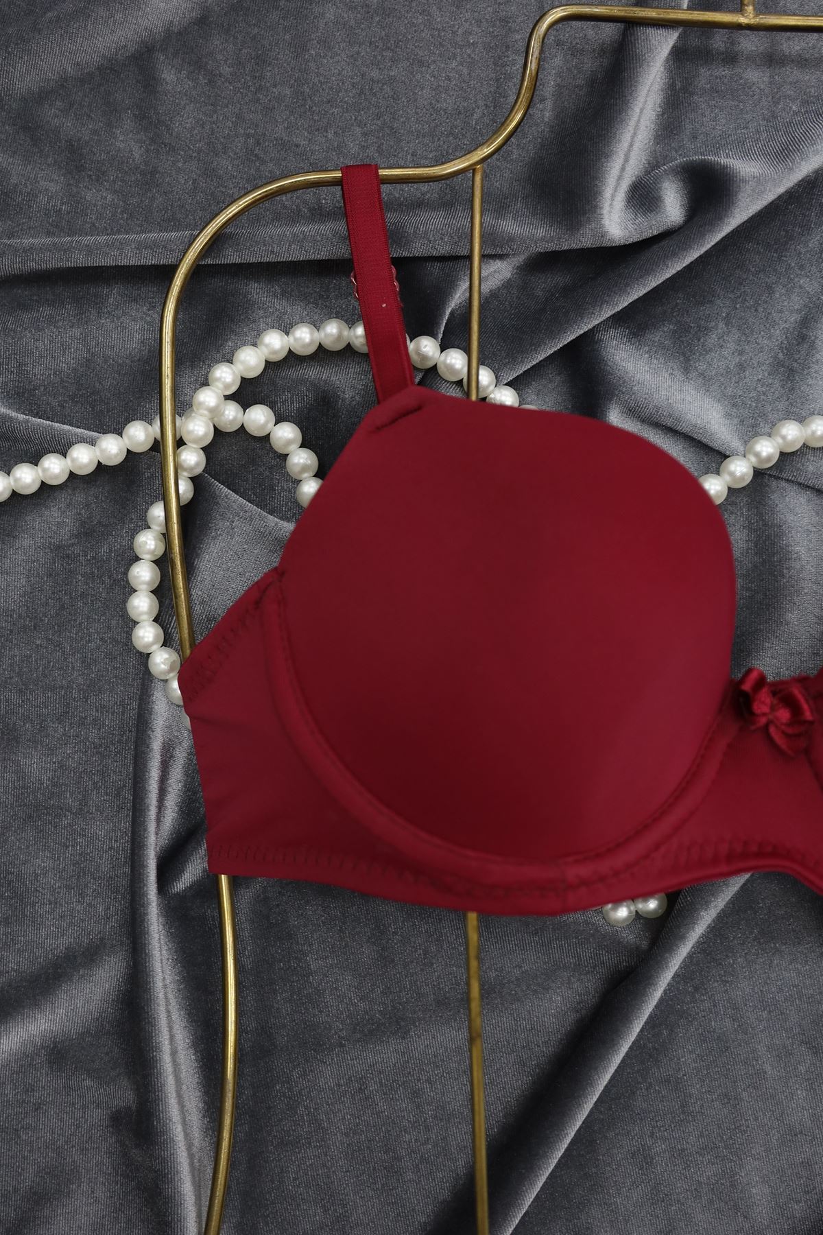 Sütyen Mikro Tek Dolu Kulaklı Bordo - 2511.1783.