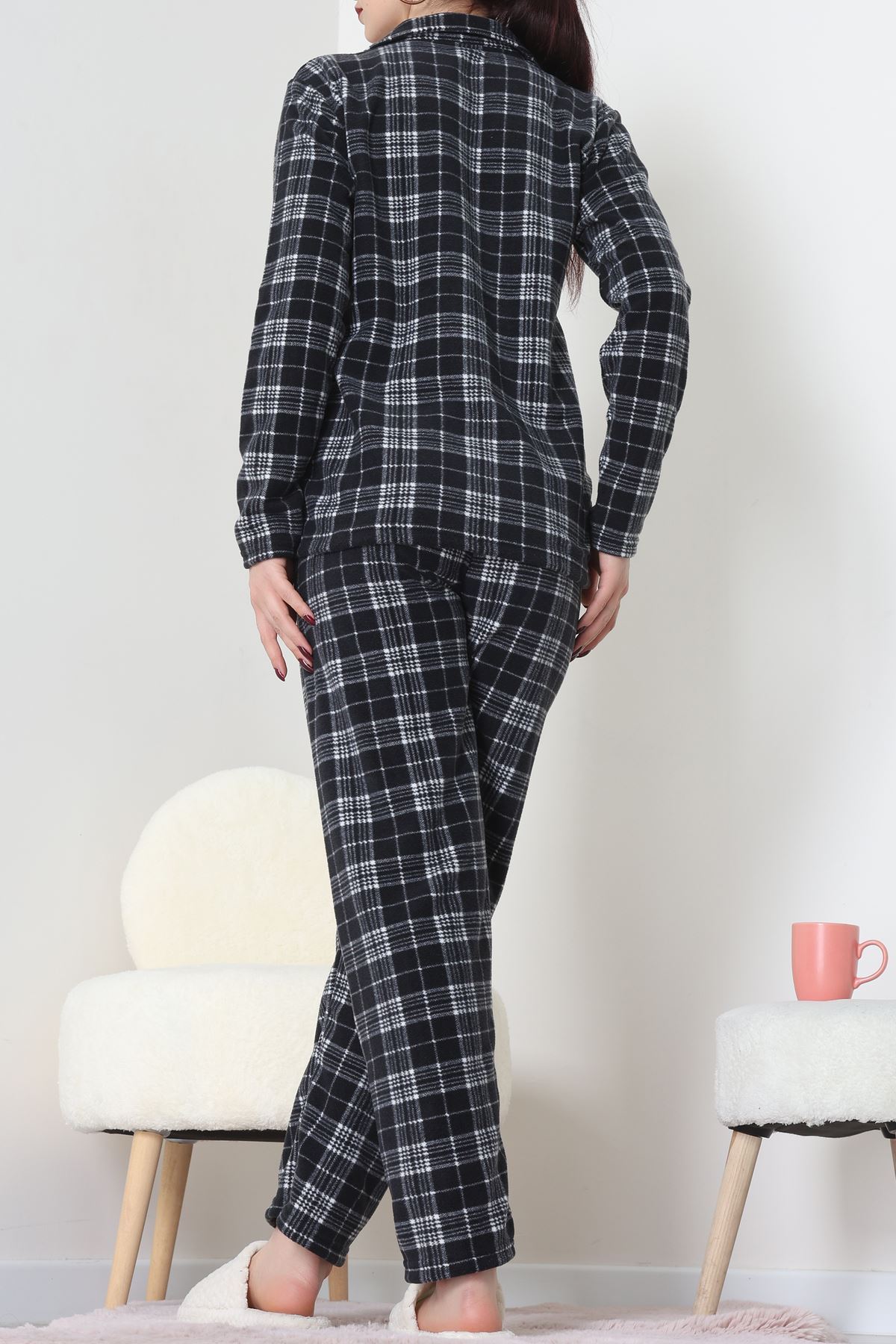 Önü Düğmeli Polar Takım Ekose - 451.1287.