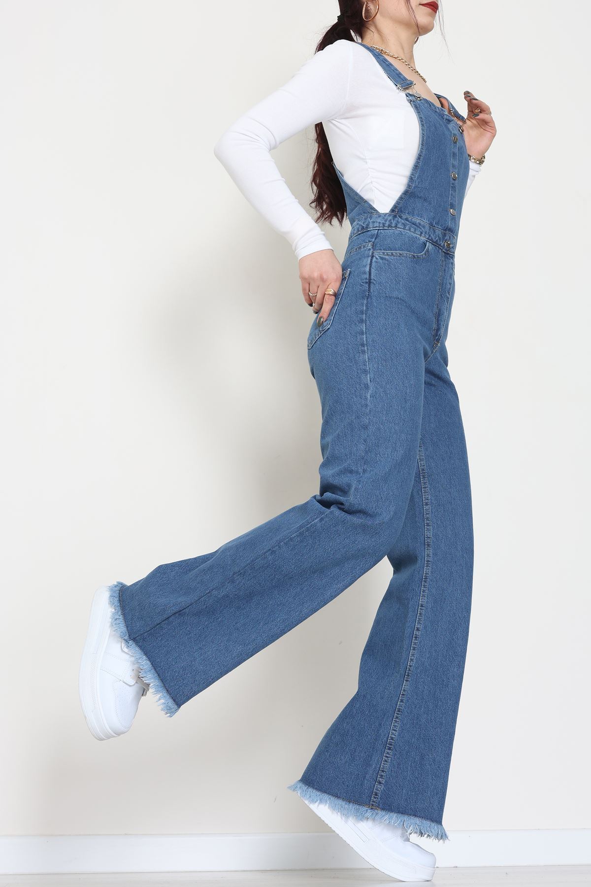 Kot Salopet Önden Düğmeli Tulum Mavi1 - 31789.683.