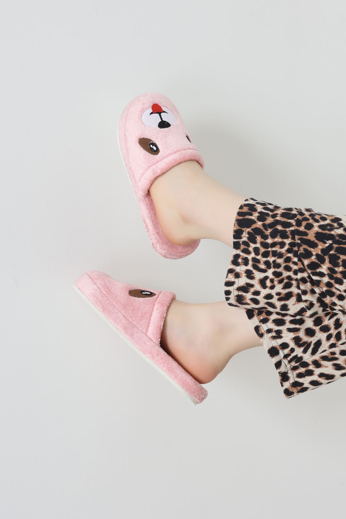 Peluş Ayıcıklı Ev Terliği Pudra - 32565.264.