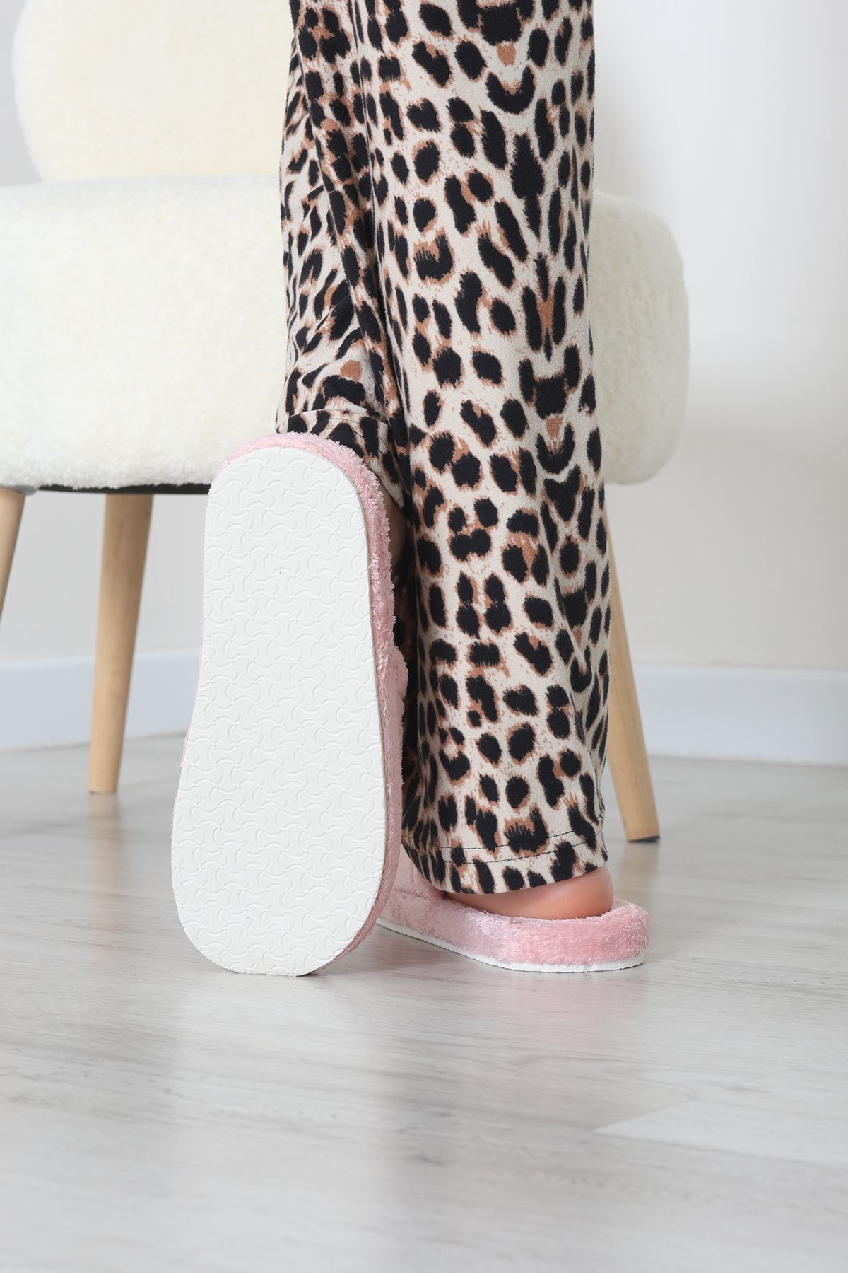 Peluş Ayıcıklı Ev Terliği Pudra - 32565.264.