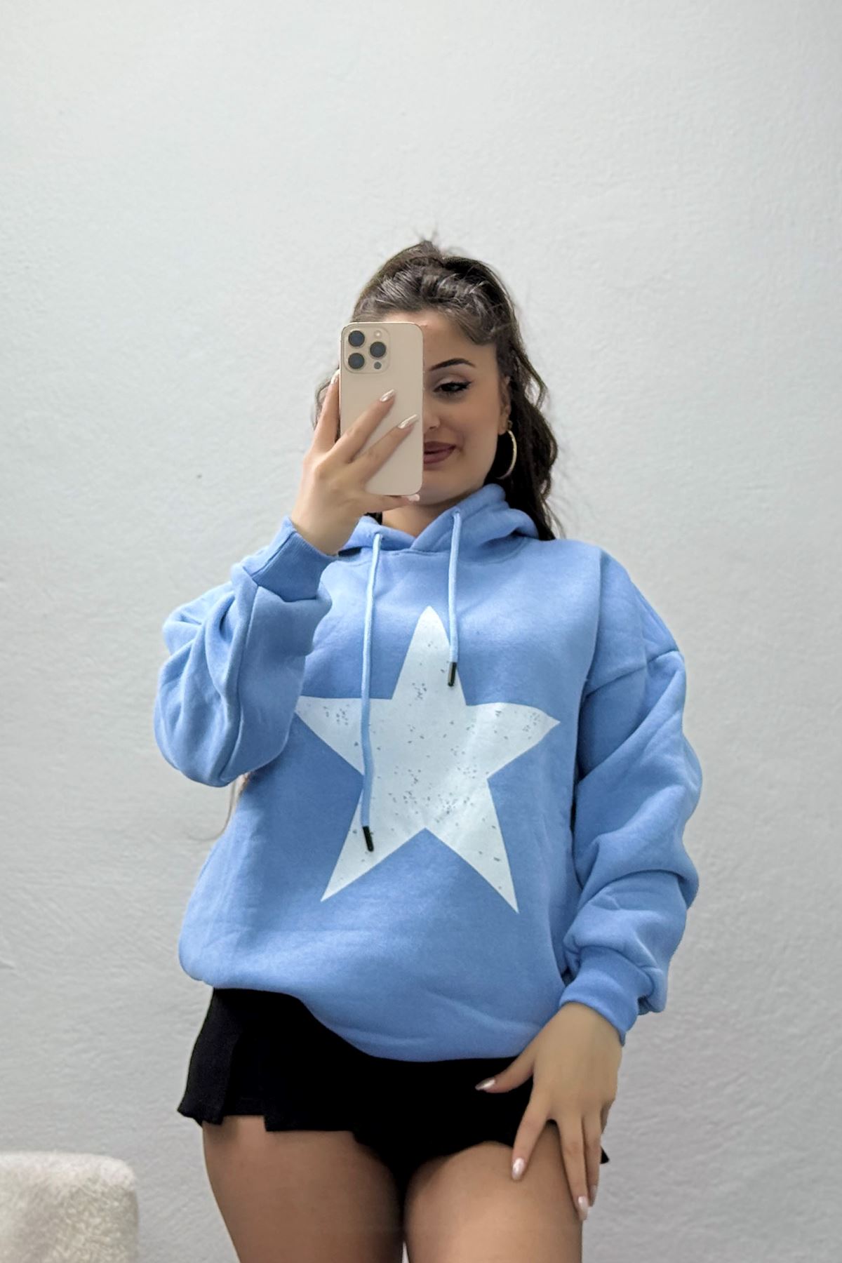 3 İplik Kapşonlu Baskılı Sweat Bebemaviekru - 42225.1878.