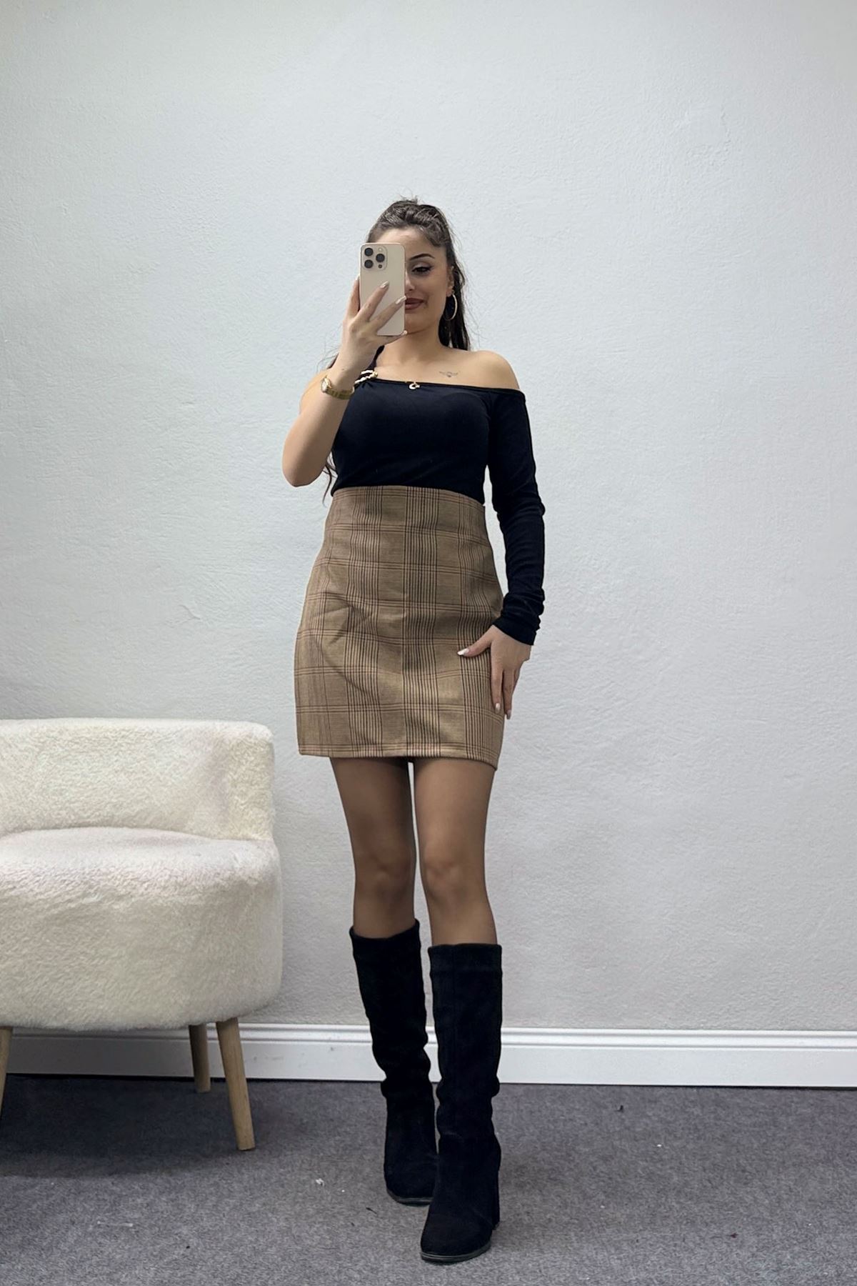 Full Laminasyonlu Poliviskon Etek Kahve1 - 51246.1347.