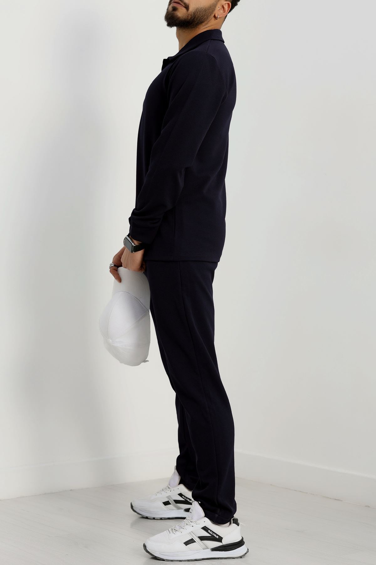 Zra Krep Polo Yaka Erkek Takım Lacivert - 42187.1937.