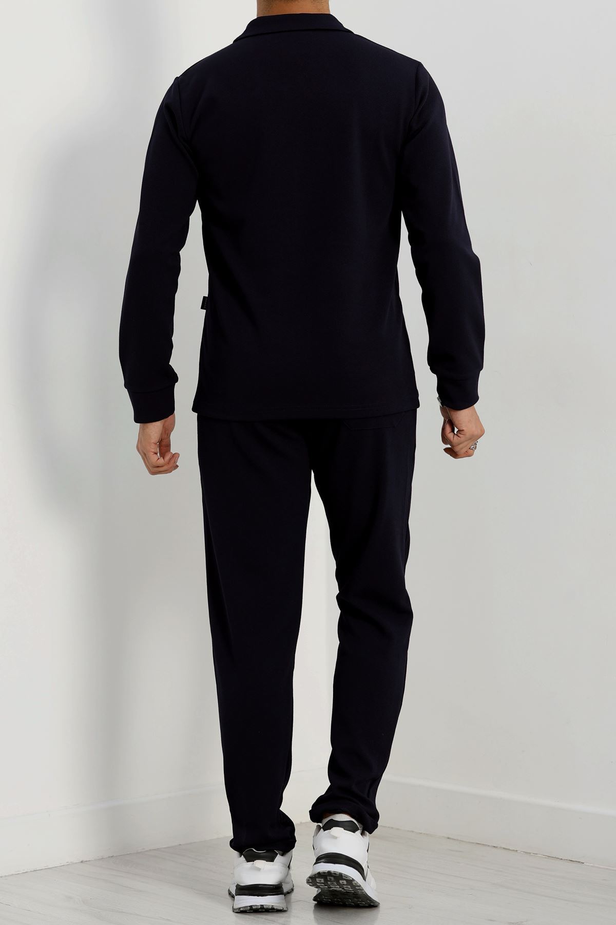 Zra Krep Polo Yaka Erkek Takım Lacivert - 42187.1937.