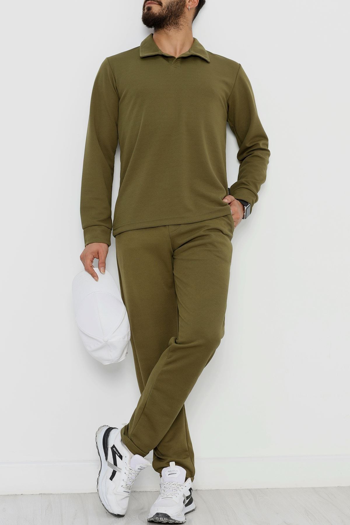 Zra Krep Polo Yaka Erkek Takım Haki - 42187.1937.