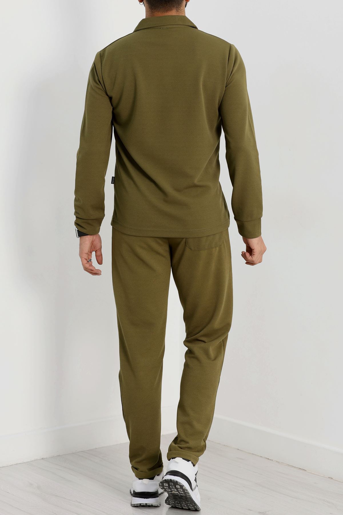 Zra Krep Polo Yaka Erkek Takım Haki - 42187.1937.