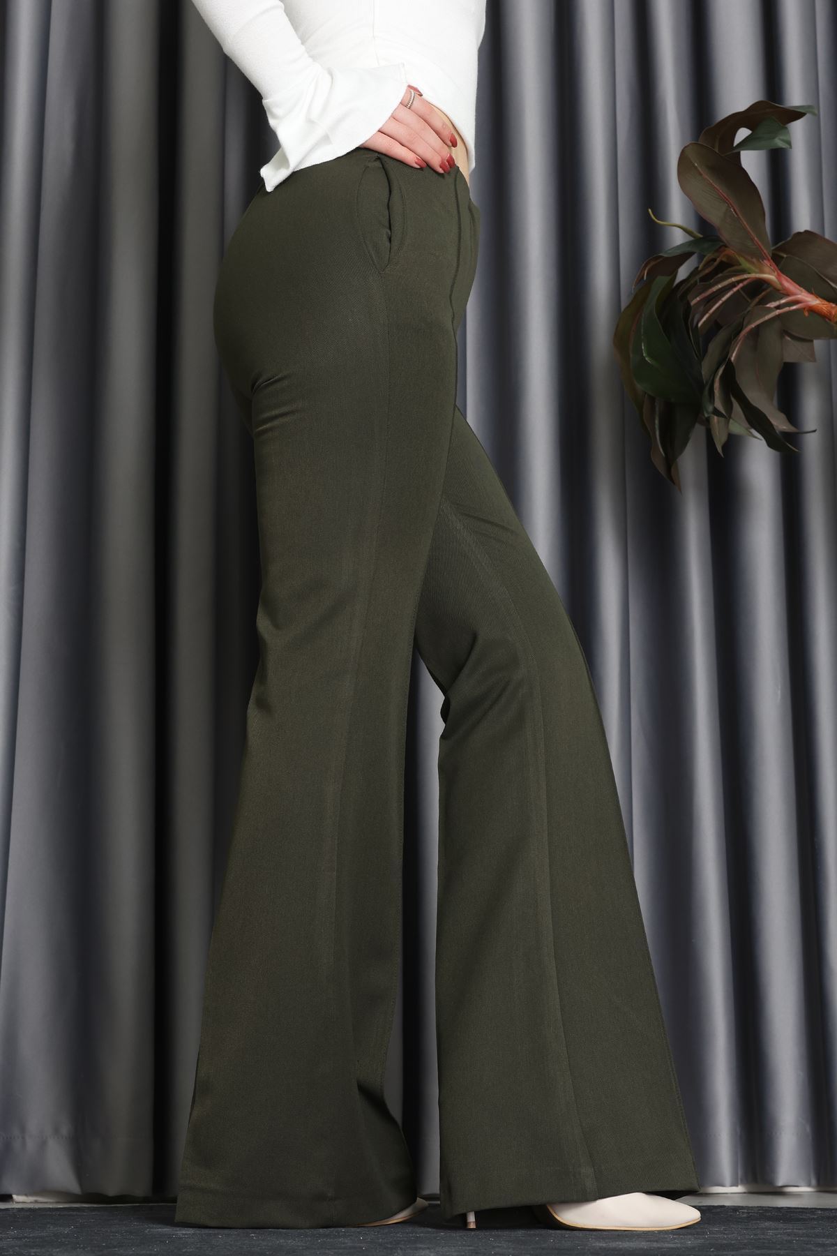 Nervürlü Pantolon Koyuhaki - 31584.444.