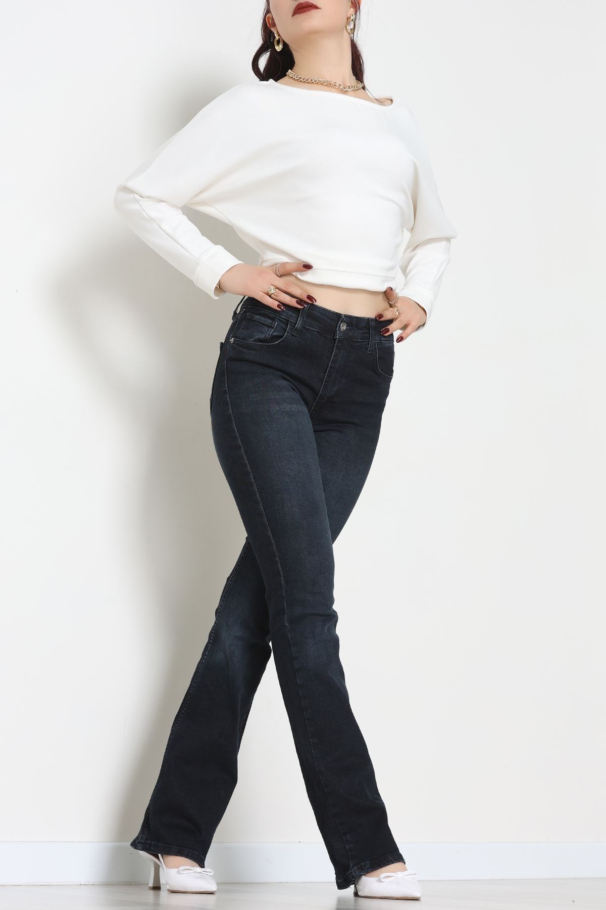 İspanyol Kot Pantolon Füme - 31397.2088.