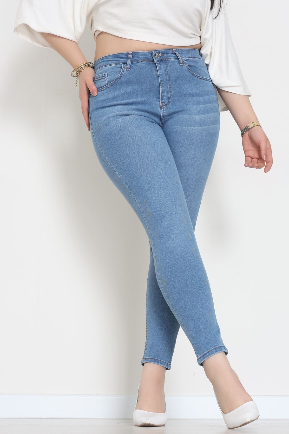 Büyük Beden Kot Pantolon Açıkmavi - 31827.2121.