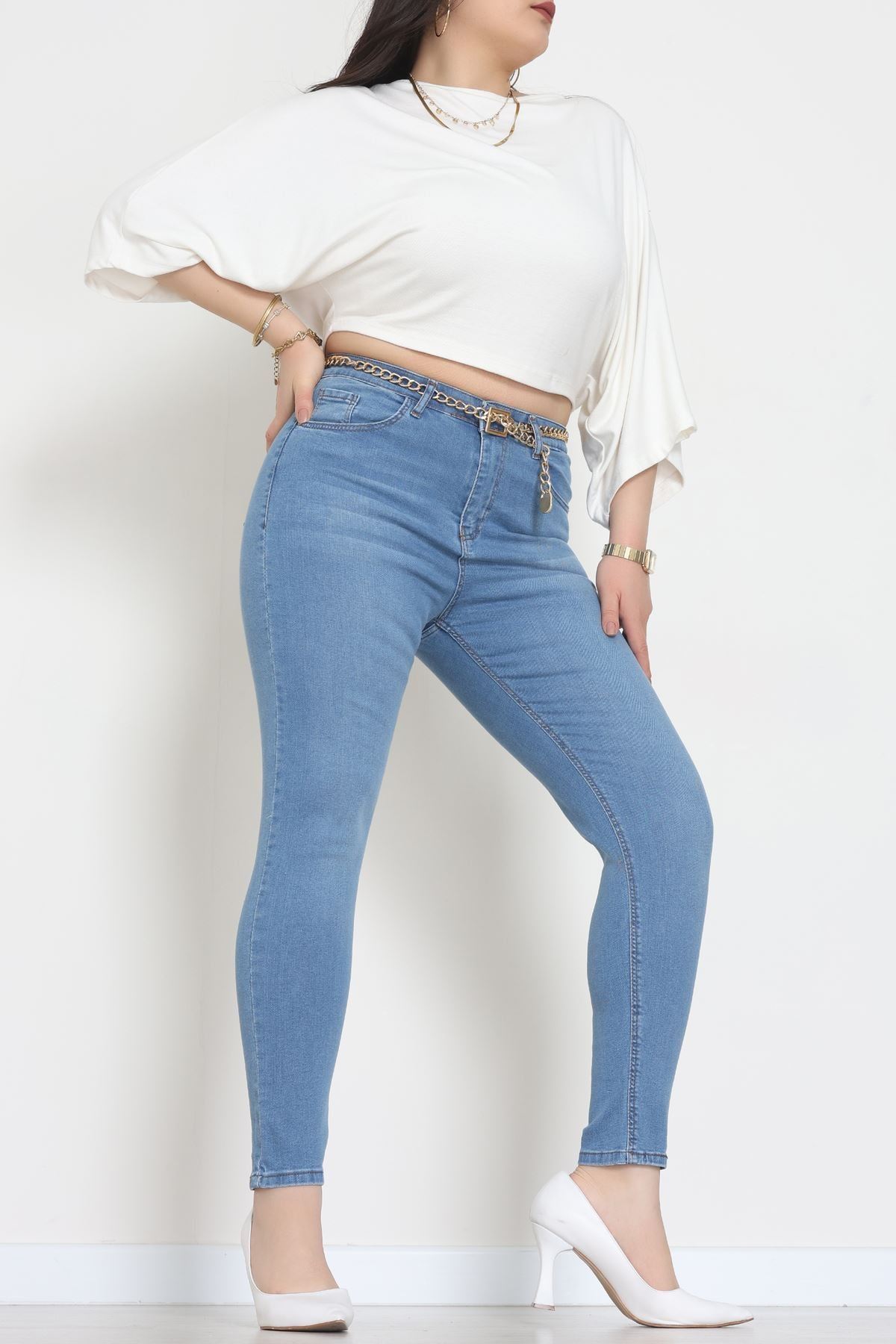 Büyük Beden Kot Pantolon Açıkmavi - 31827.2121.