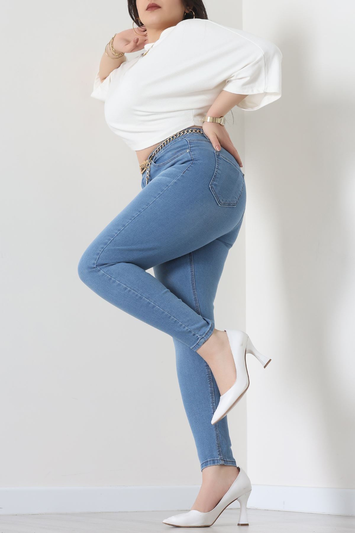 Büyük Beden Kot Pantolon Açıkmavi - 31827.2121.