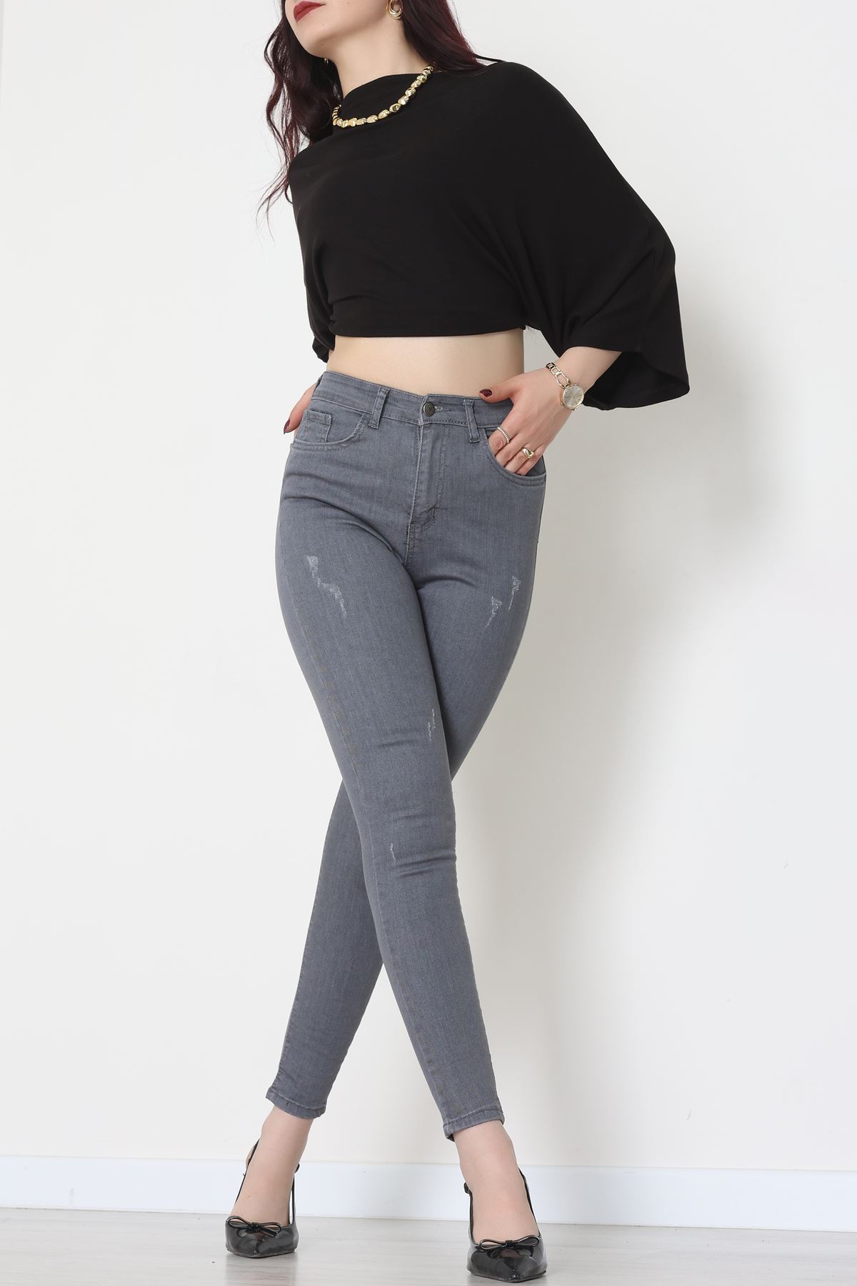 Dar Paça Kot Pantolon Füme - 42701.2121.