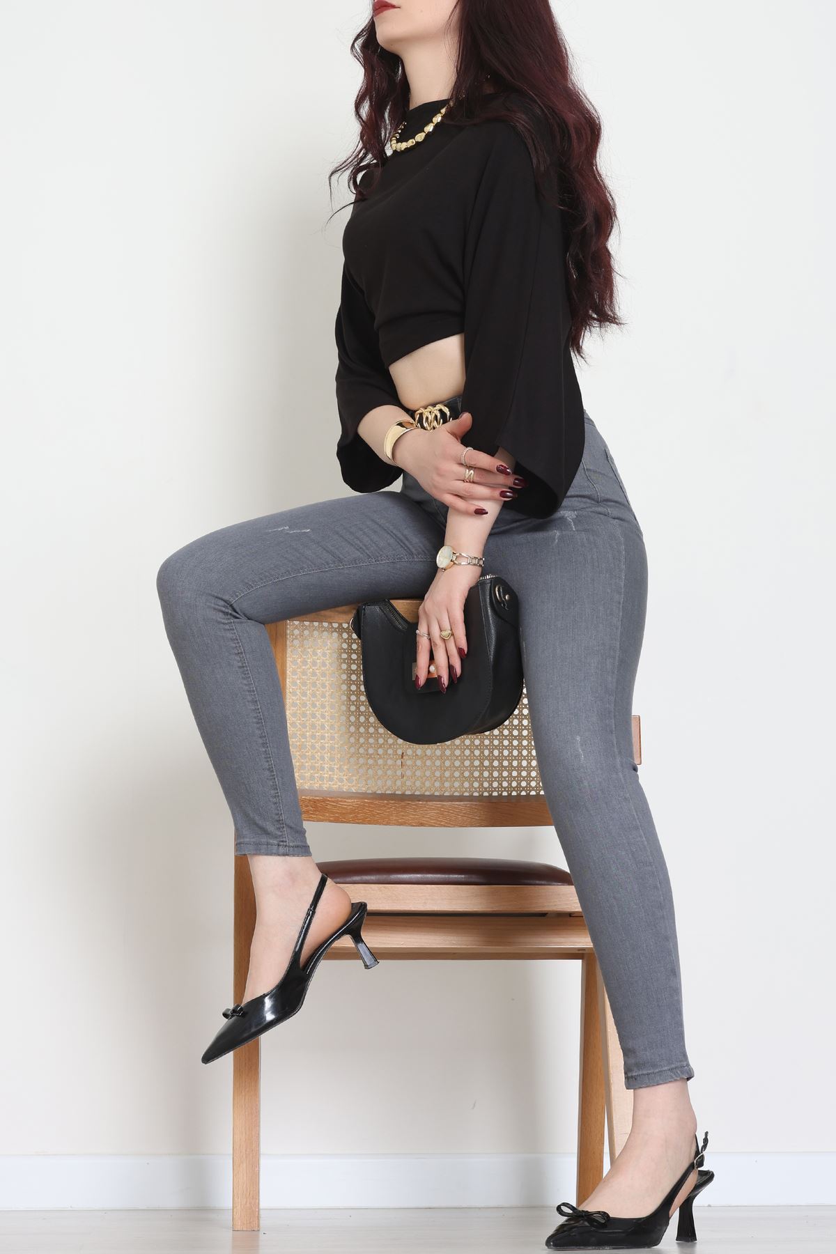 Dar Paça Kot Pantolon Füme - 42701.2121.