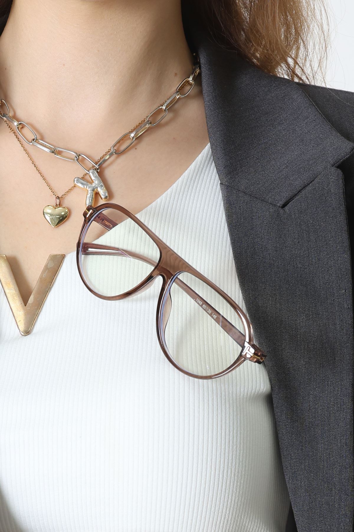 Mavi Işık Koruyucu Gözlük Kahveşeffaf - 21111.1724.