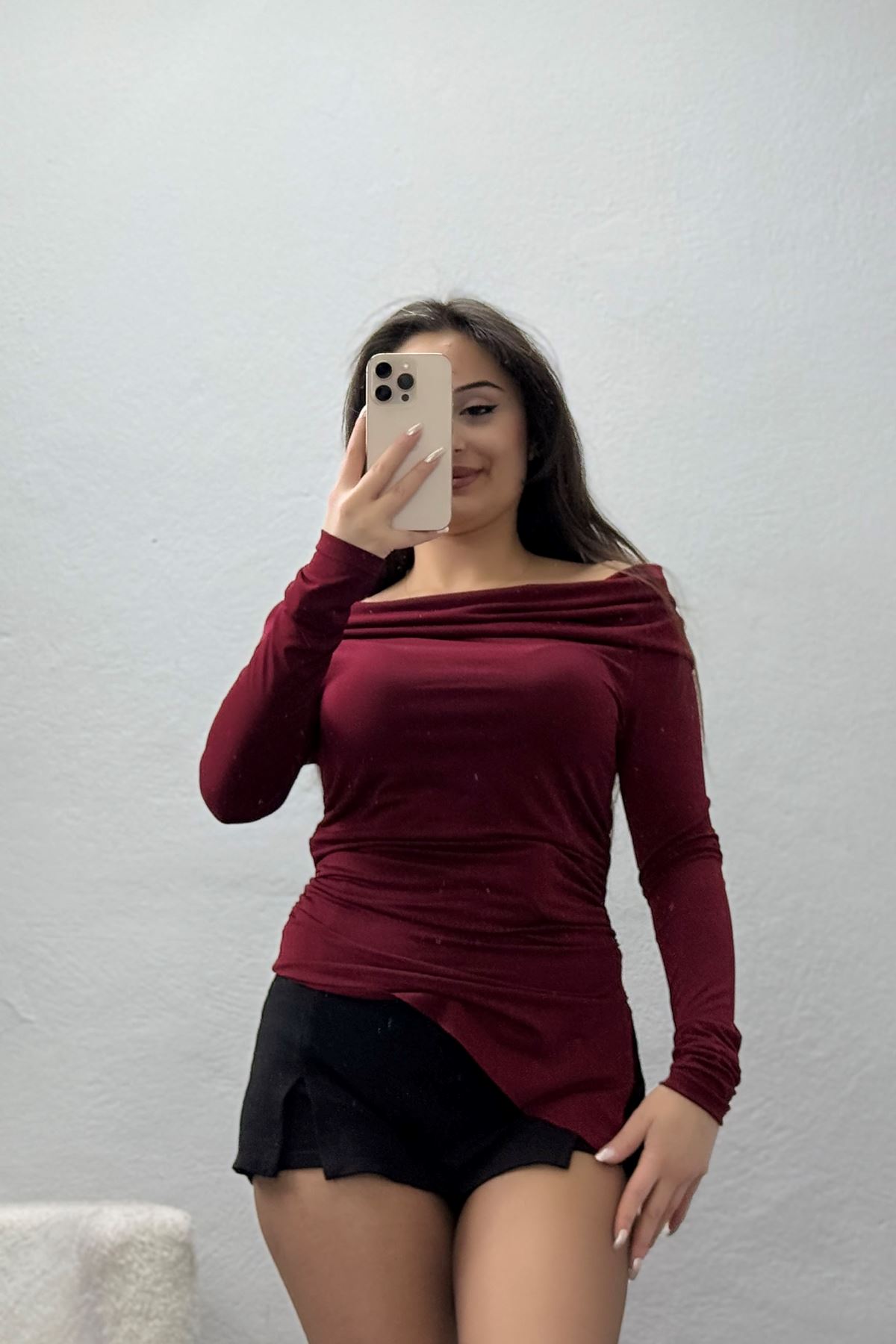 Sandy Madonna Yaka Bluz Bordo - 42804.1949.