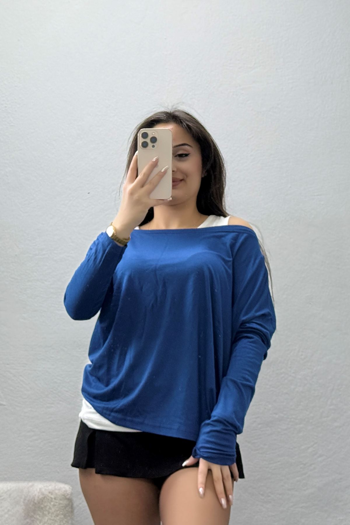 İçli Dışlı İkili Viskon Bluz İndigo - 70827.1095.