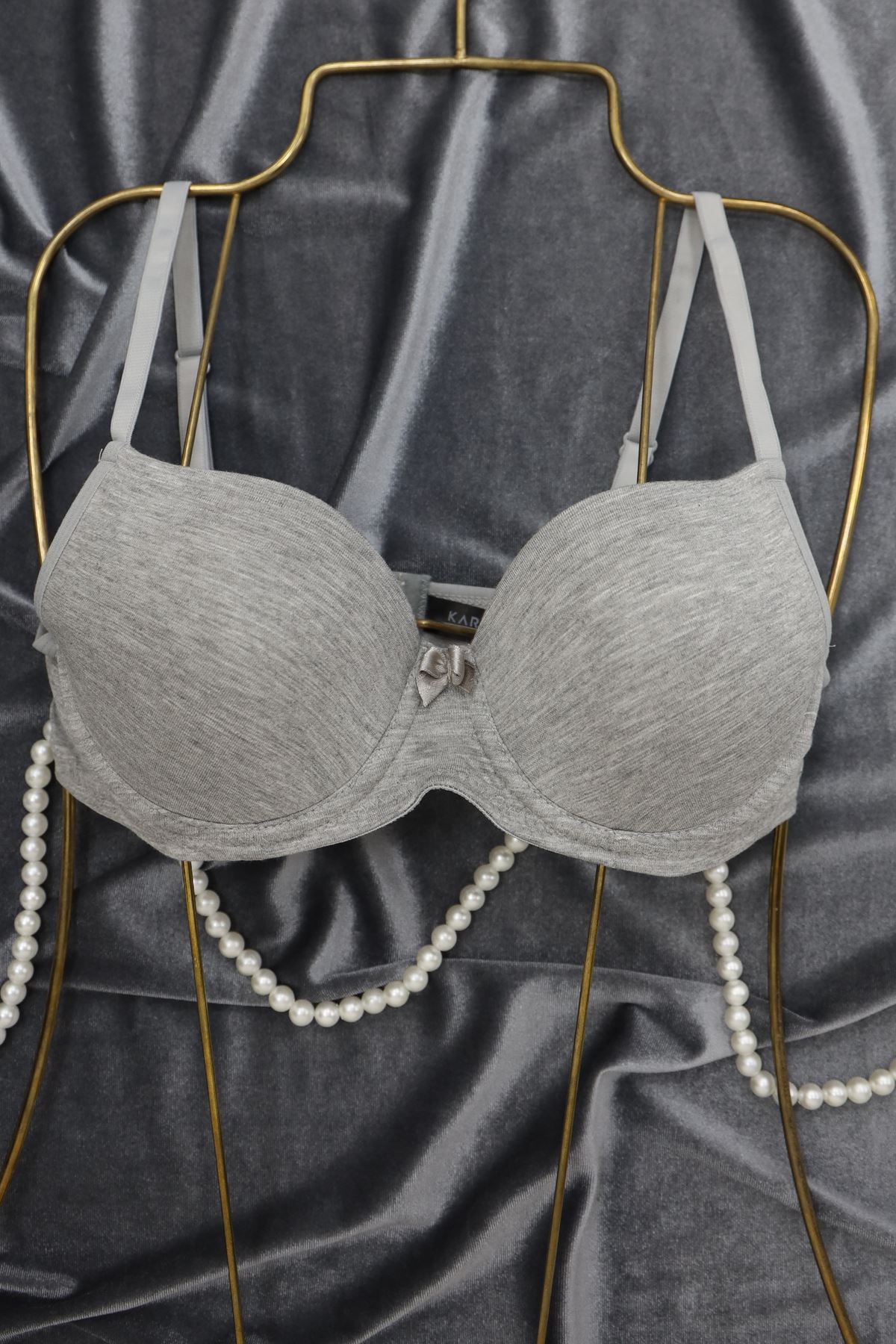 B Filamlı Dolgusuz Sütyen Gri - 2528.1783.