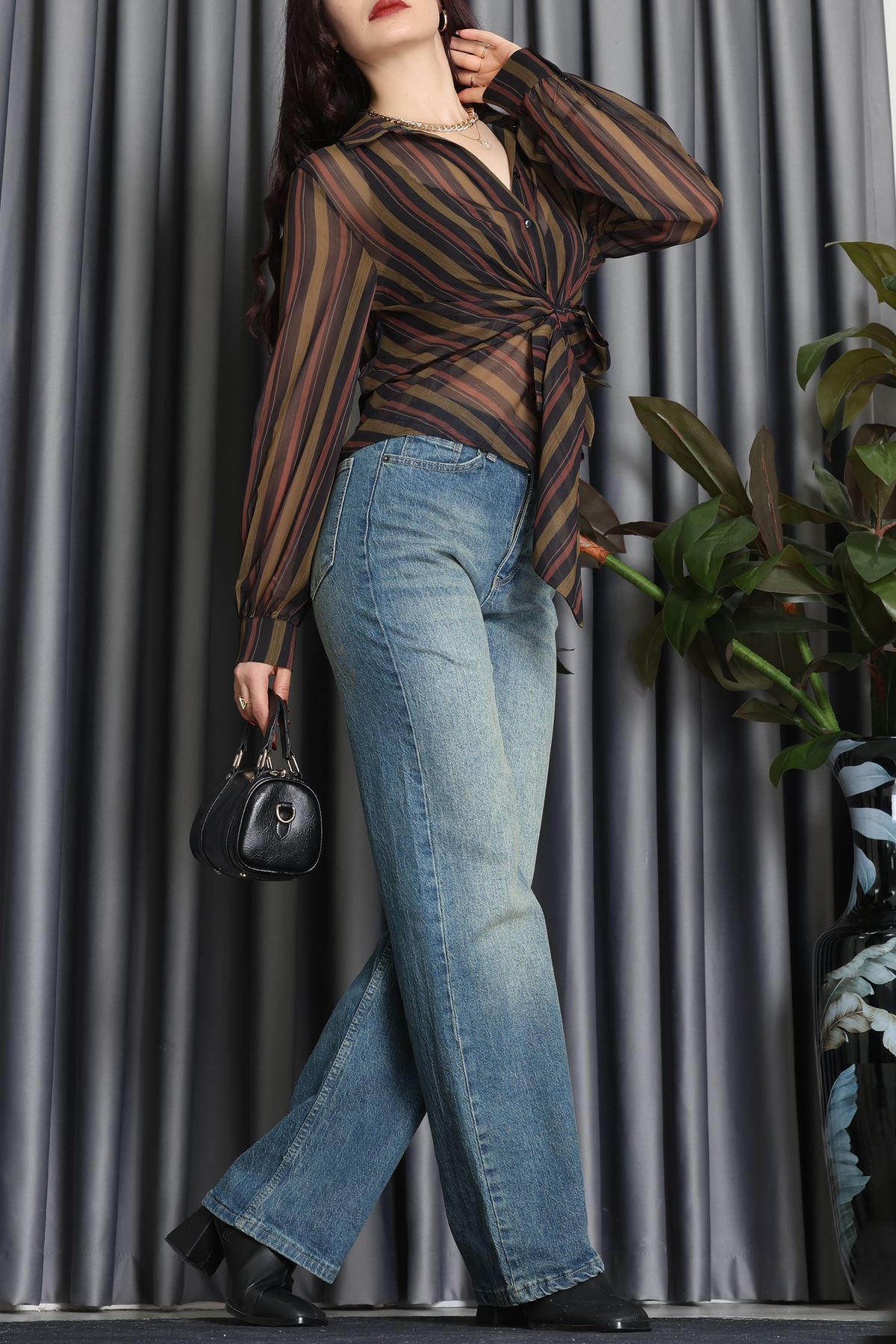 Yandan Bağlamalı Gömlek Haki - 80743.444.