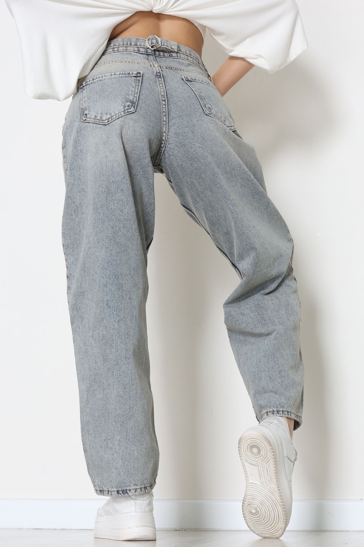 Arkası Tokalı Baggy Kot Pantolon Tintkahve - 31712.2059.