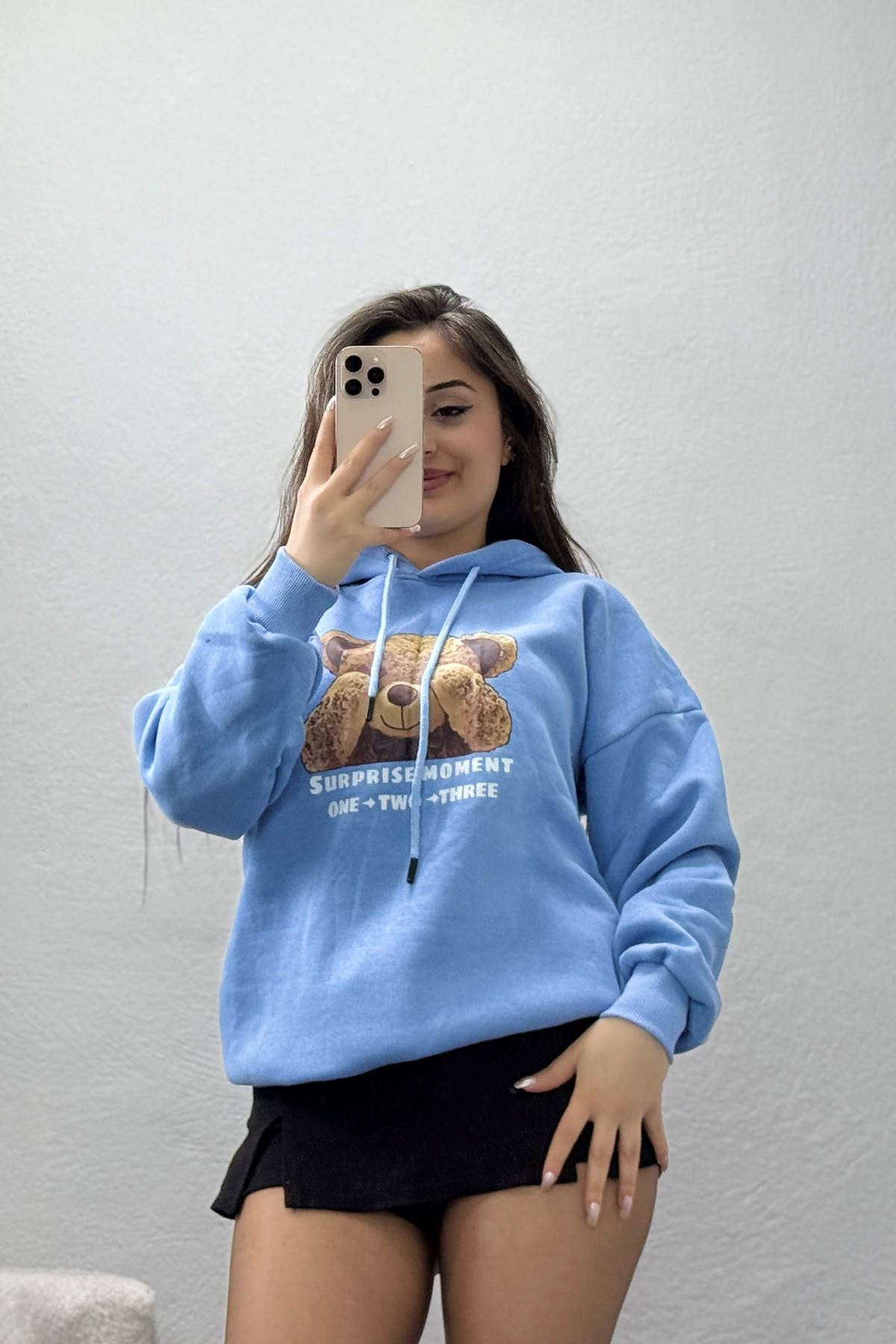 3 İplik Kapşonlu Baskılı Sweat Bebemavi - 42220.1878.