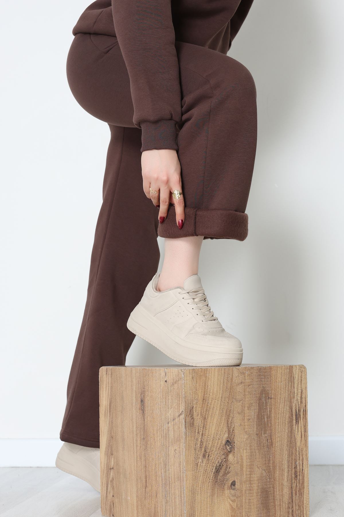 Üç İplik Eşofman Takımı Acıkahve - 70779.1878.