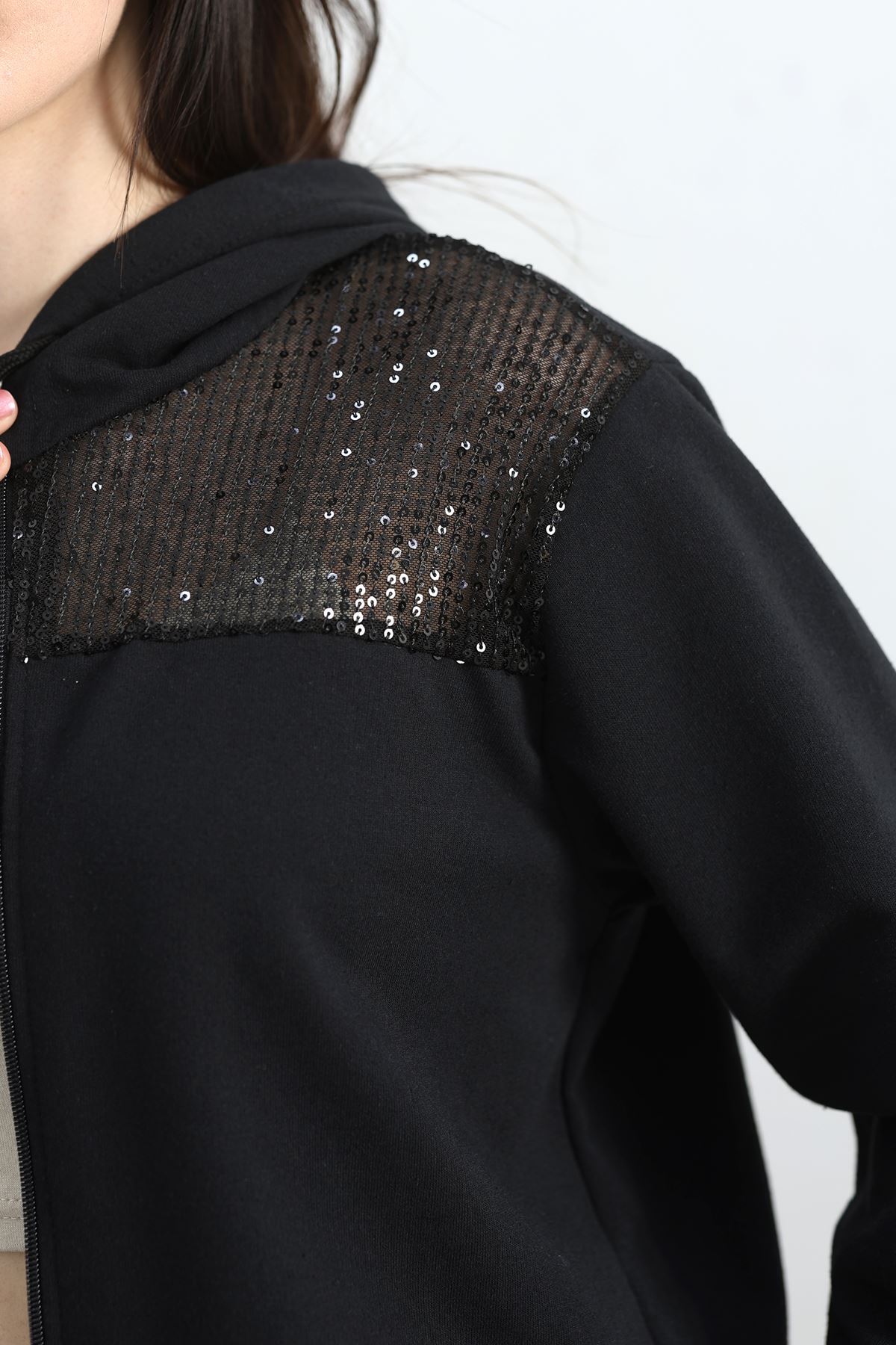 Pul İşlemeli 2 İplik Eşofman Takımı Siyah - 40016.1857.